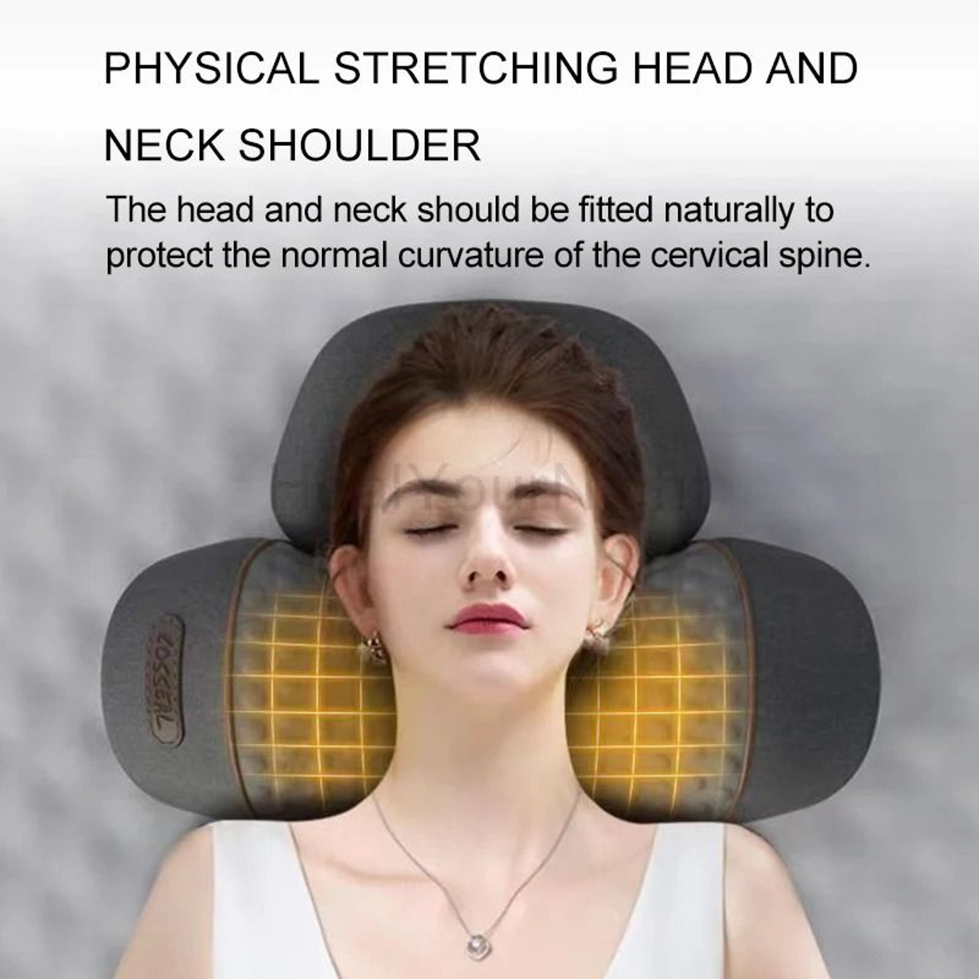 Electric Memory Foam Neck  Back Traction Massage Pillow 3