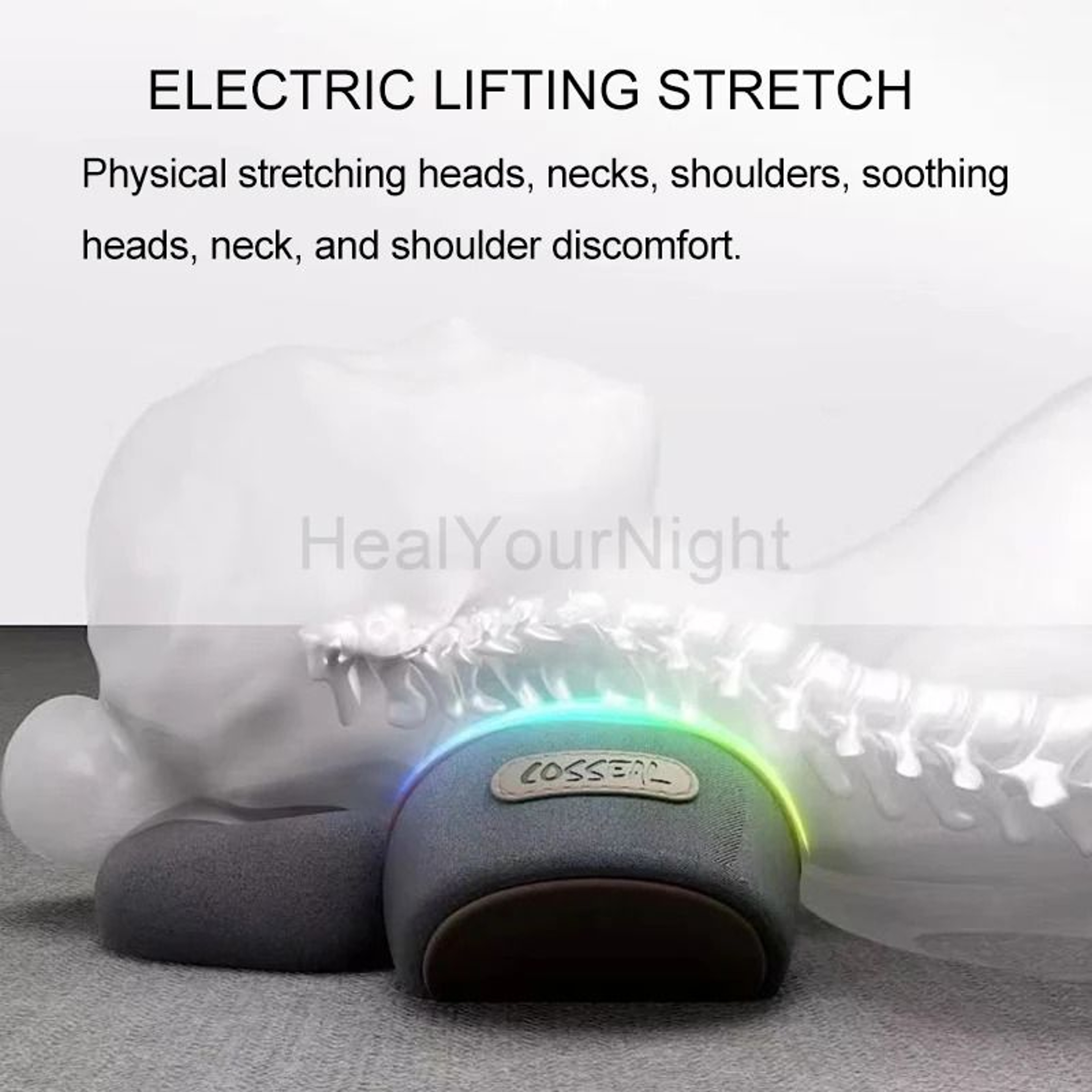 Electric Memory Foam Neck  Back Traction Massage Pillow 5