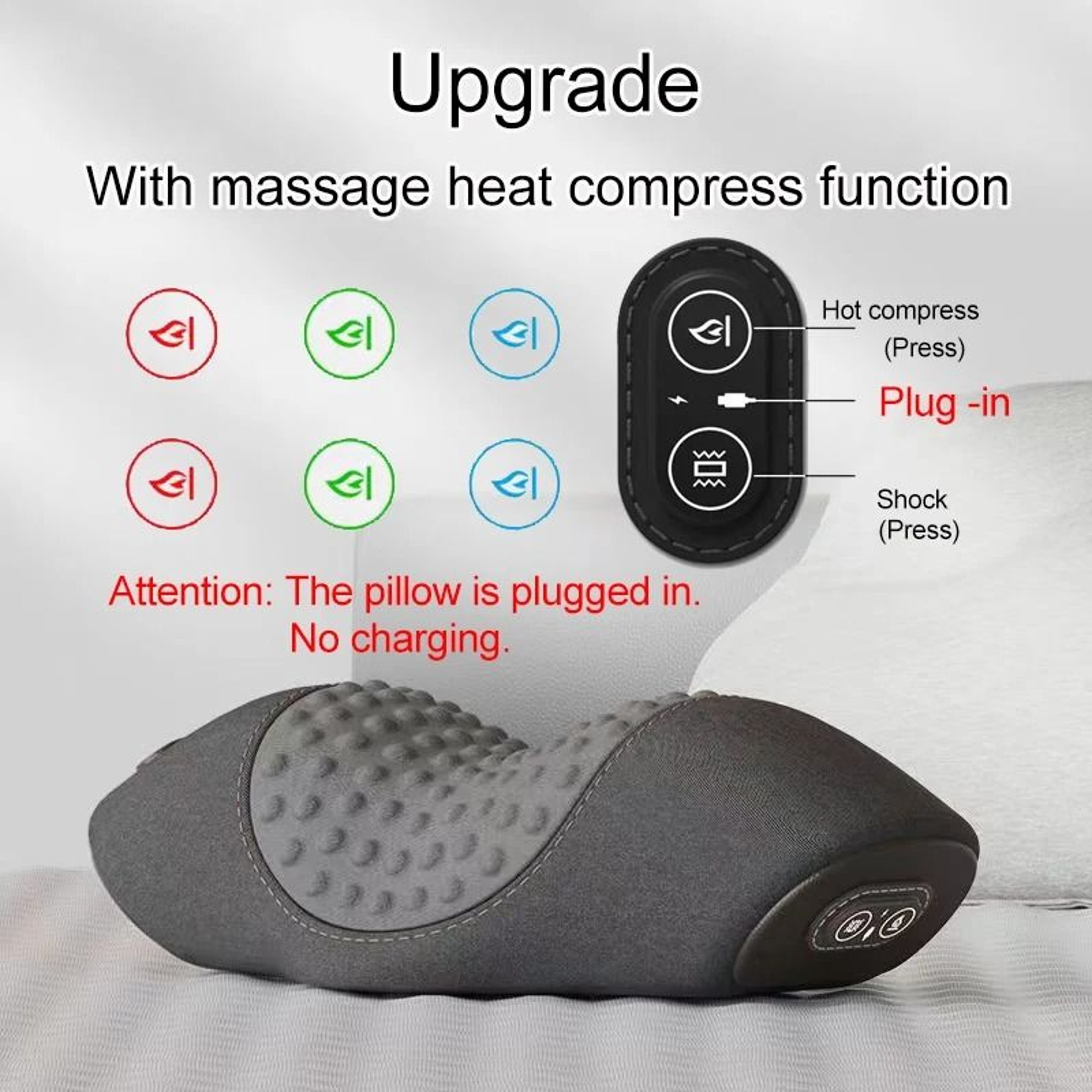 Electric Memory Foam Neck  Back Traction Massage Pillow 8