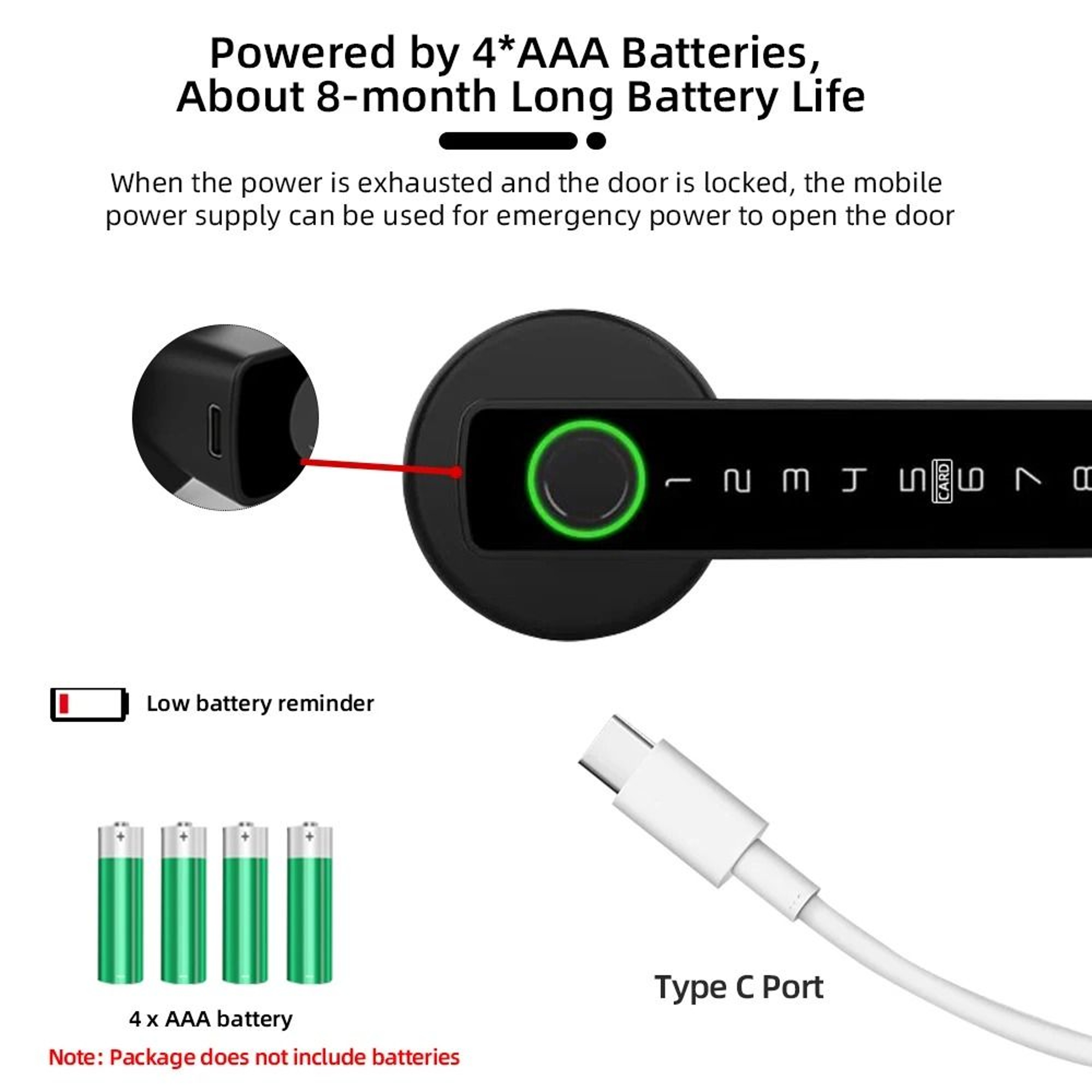 RAYKUBE M5 Tuya BLE Smart Fingerprint Door Lock 4
