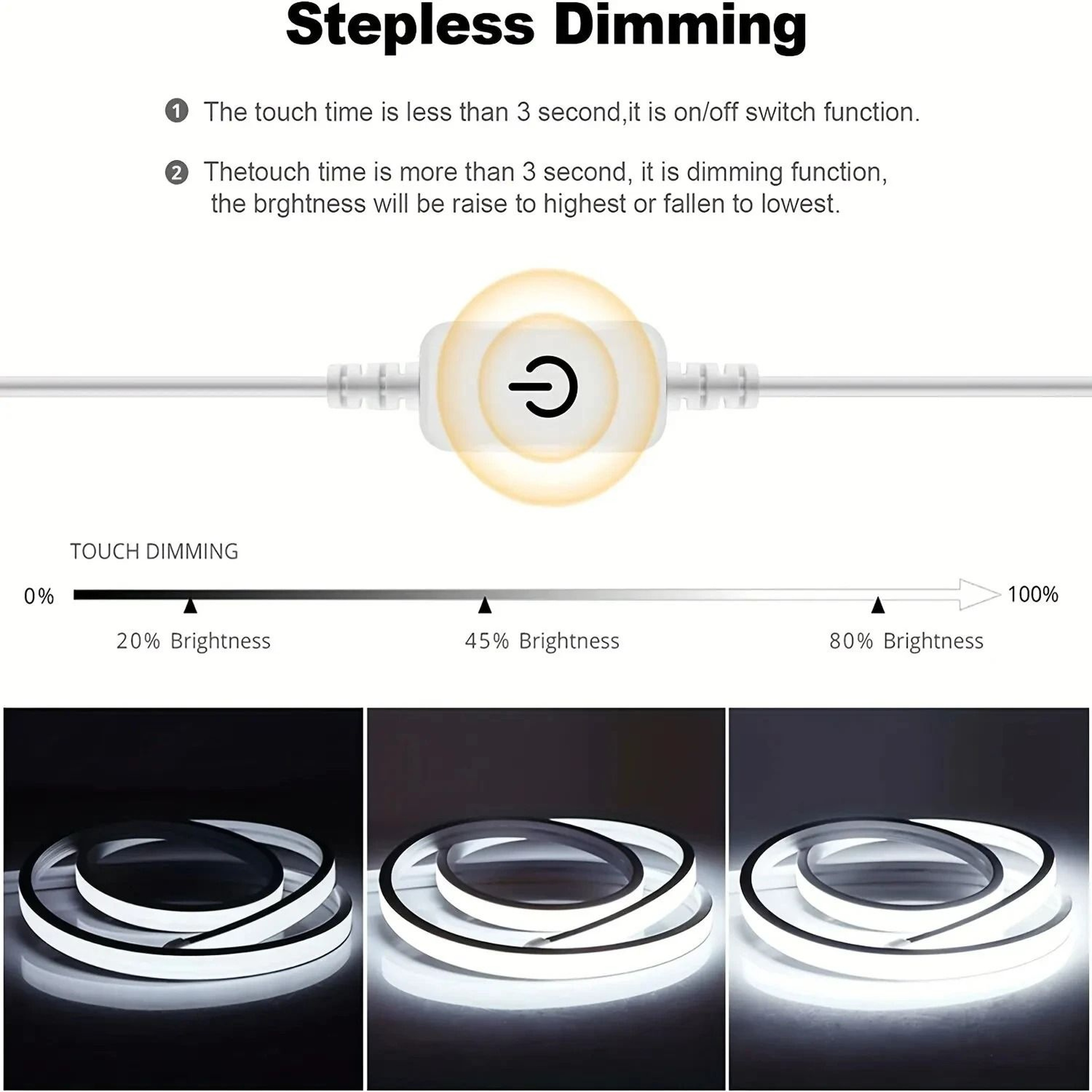 5V USB Dimmable Silicone LED Neon Strip Light 3