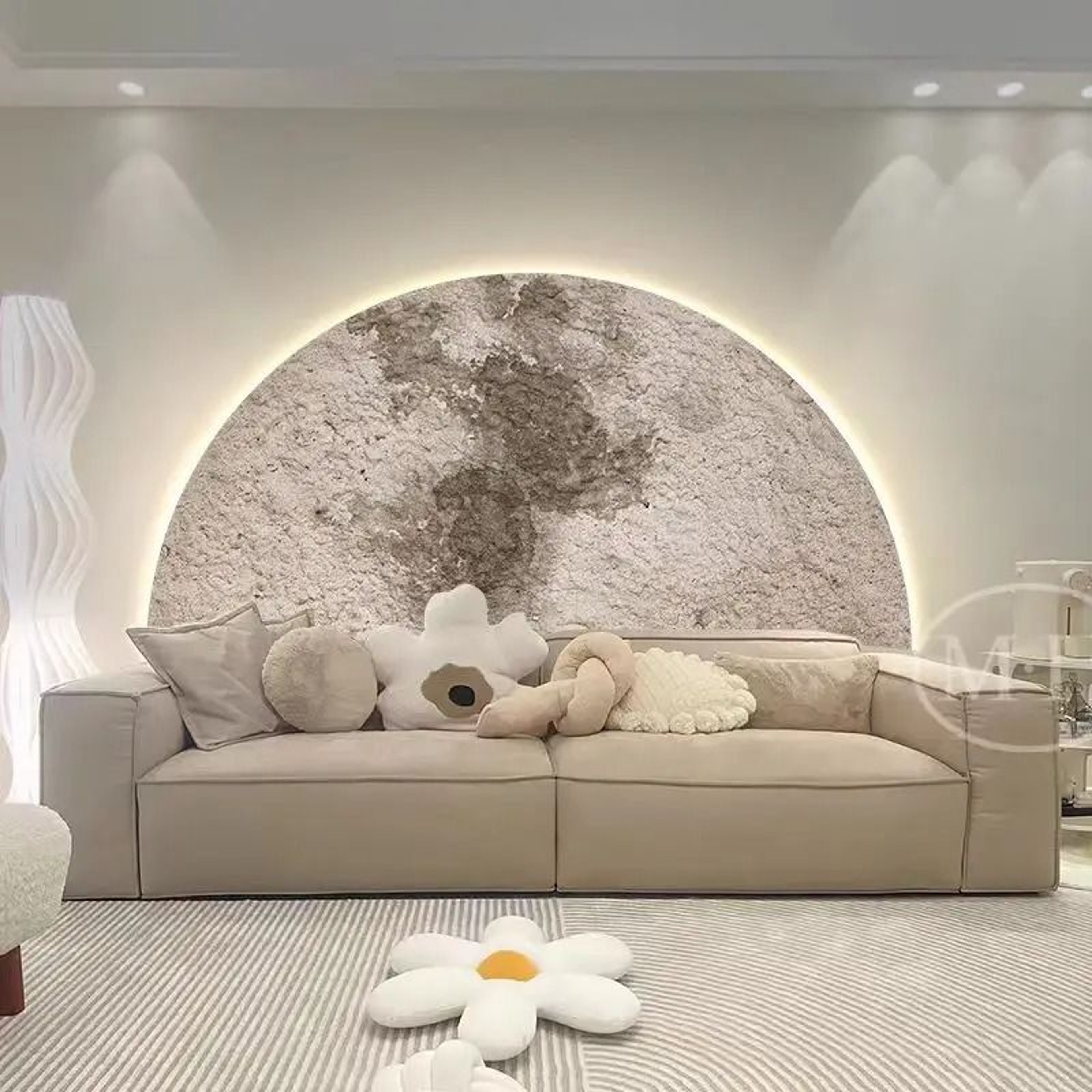Remote Control Dimming LED Moon Wall Painting Lamp 1