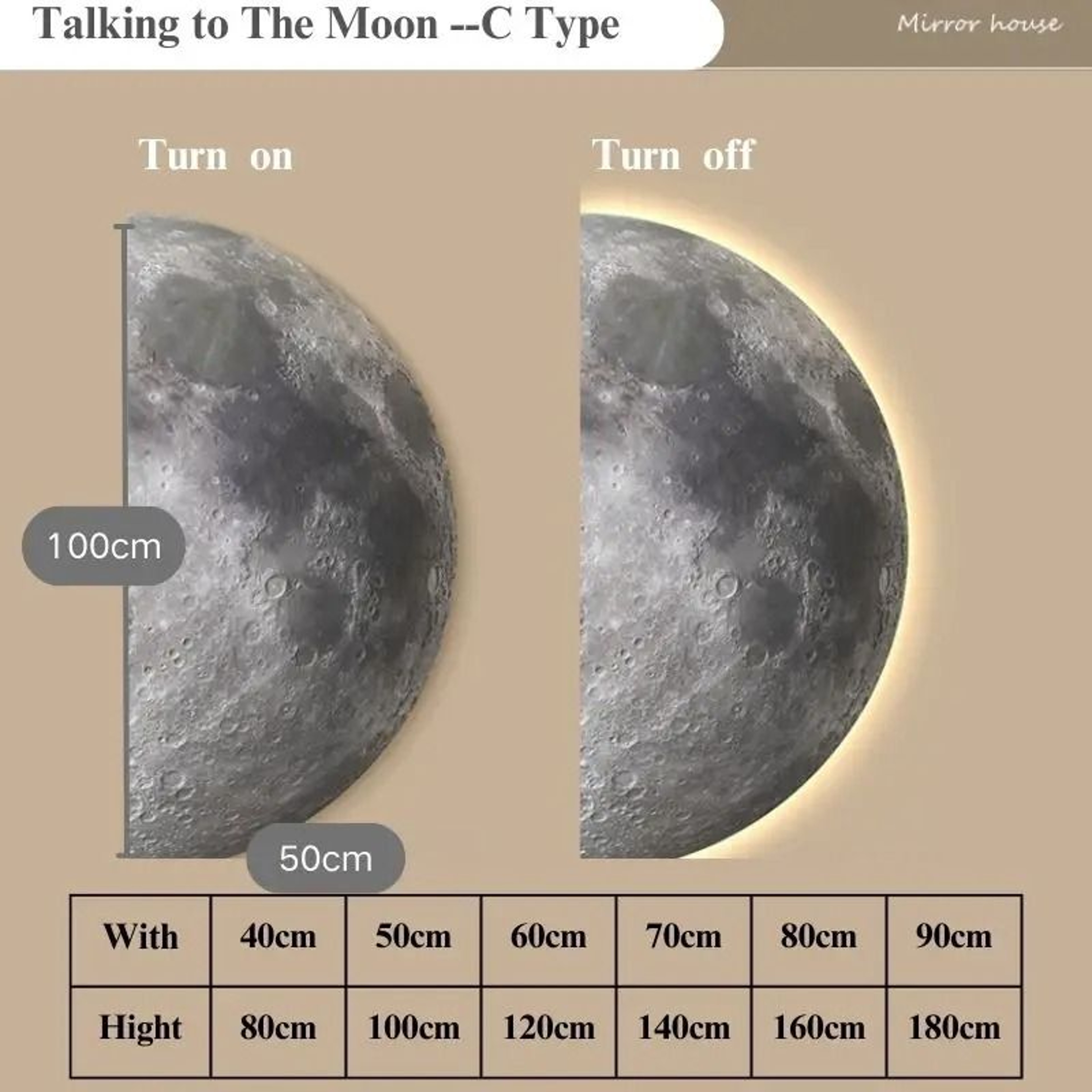 Remote Control Dimming LED Moon Wall Painting Lamp 6