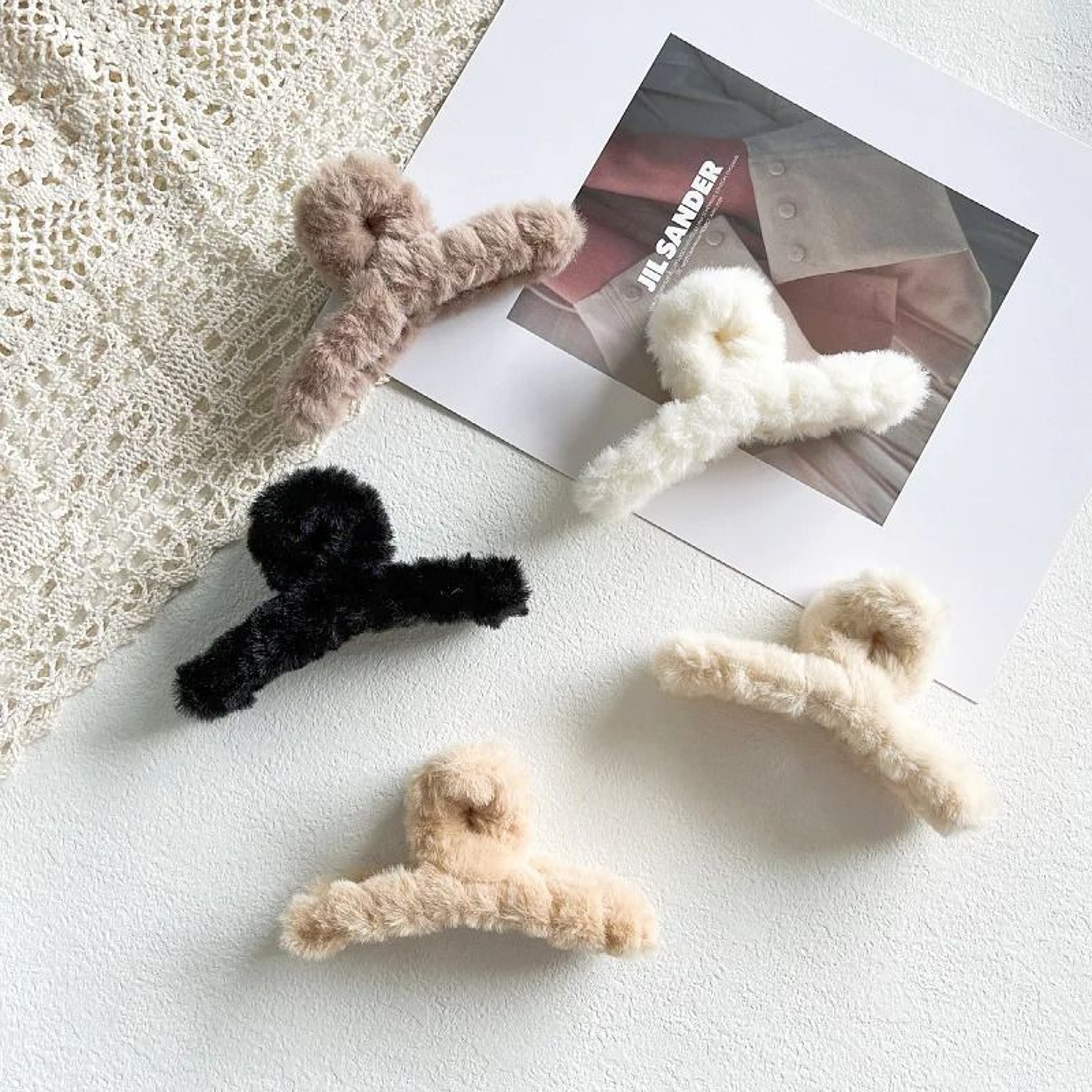 Elegant Plush Hair Clip Extra Large Korean Fashion Grab Claw 1