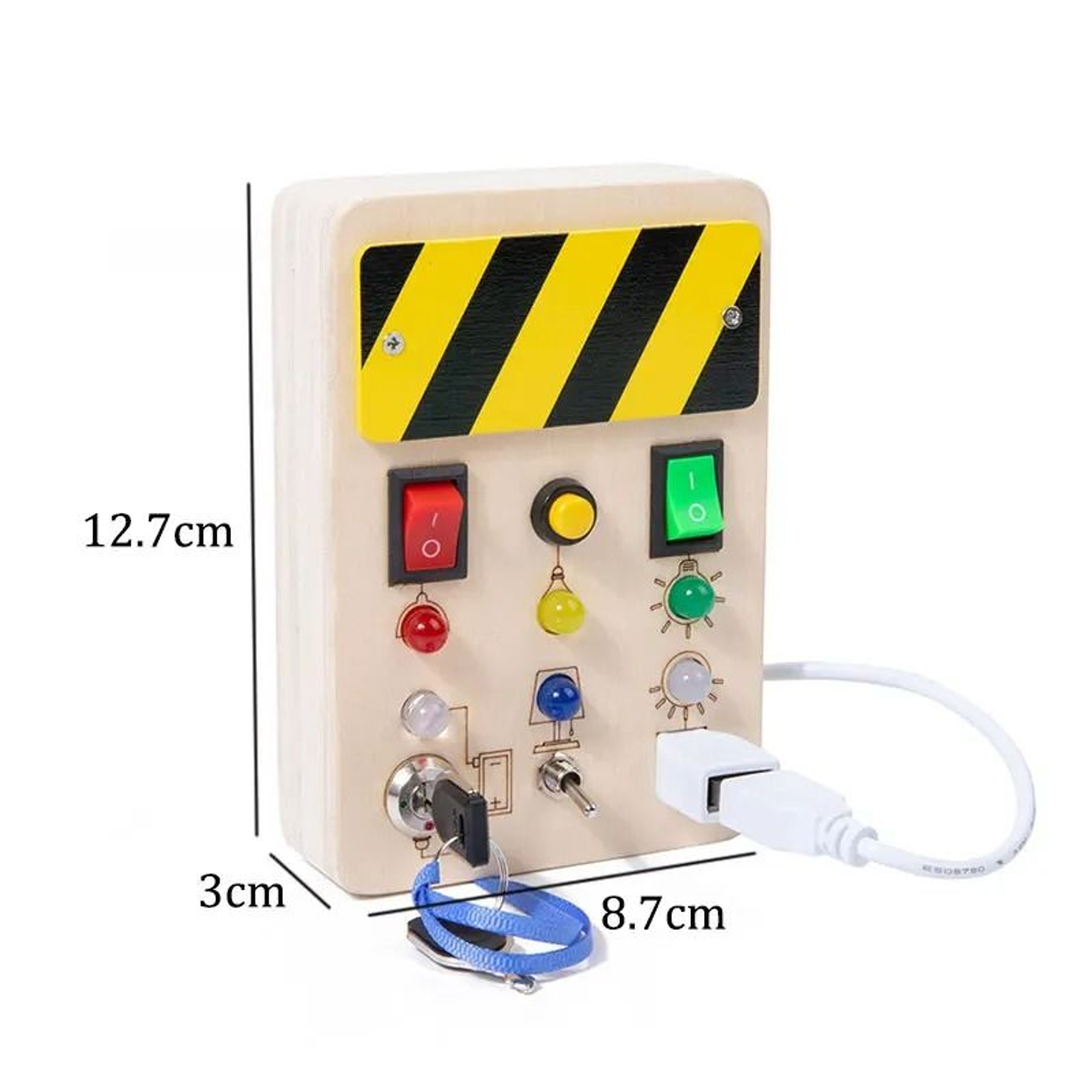 Montessori LED Light Switch And Steering Wheel Busy Board 16