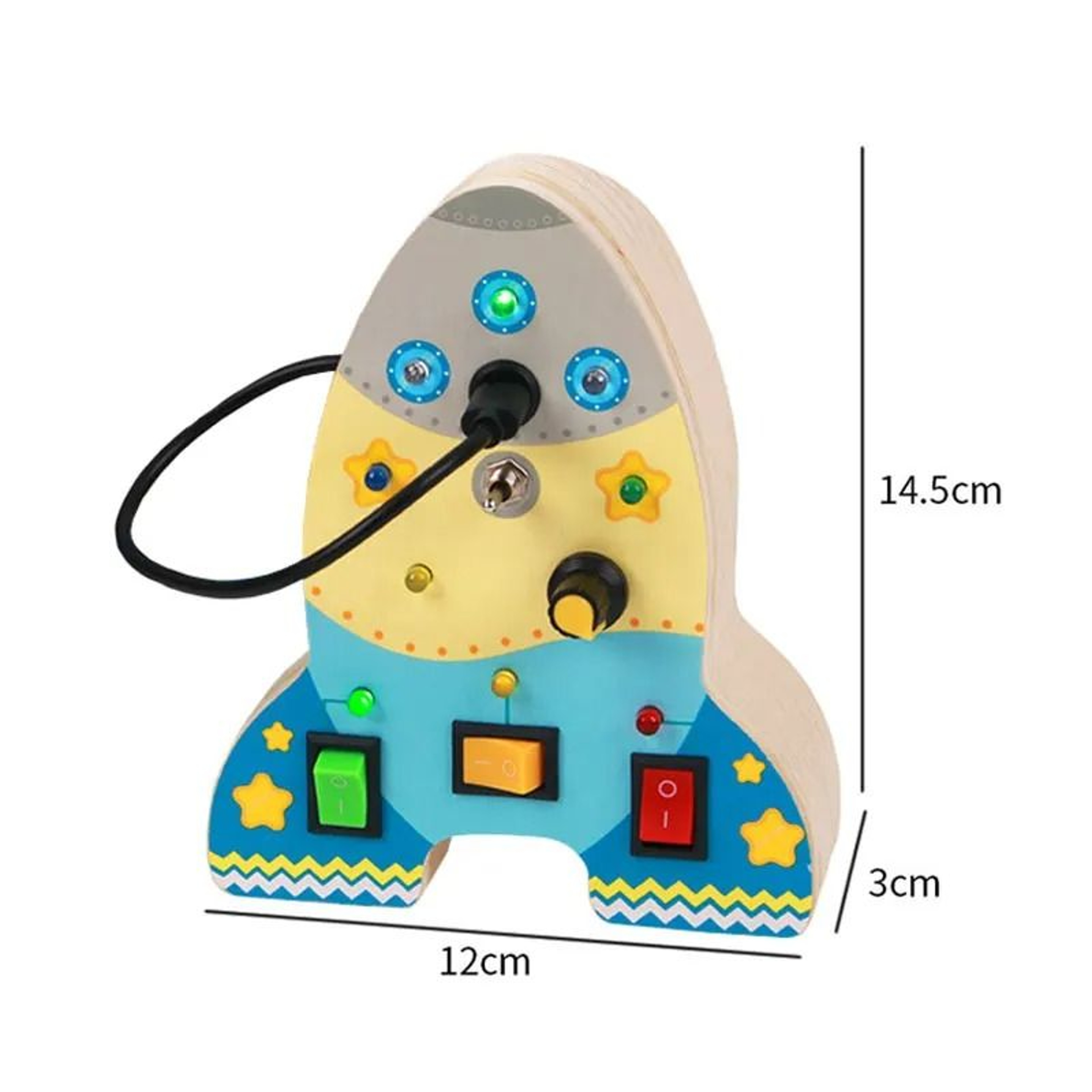 Montessori LED Light Switch And Steering Wheel Busy Board 28