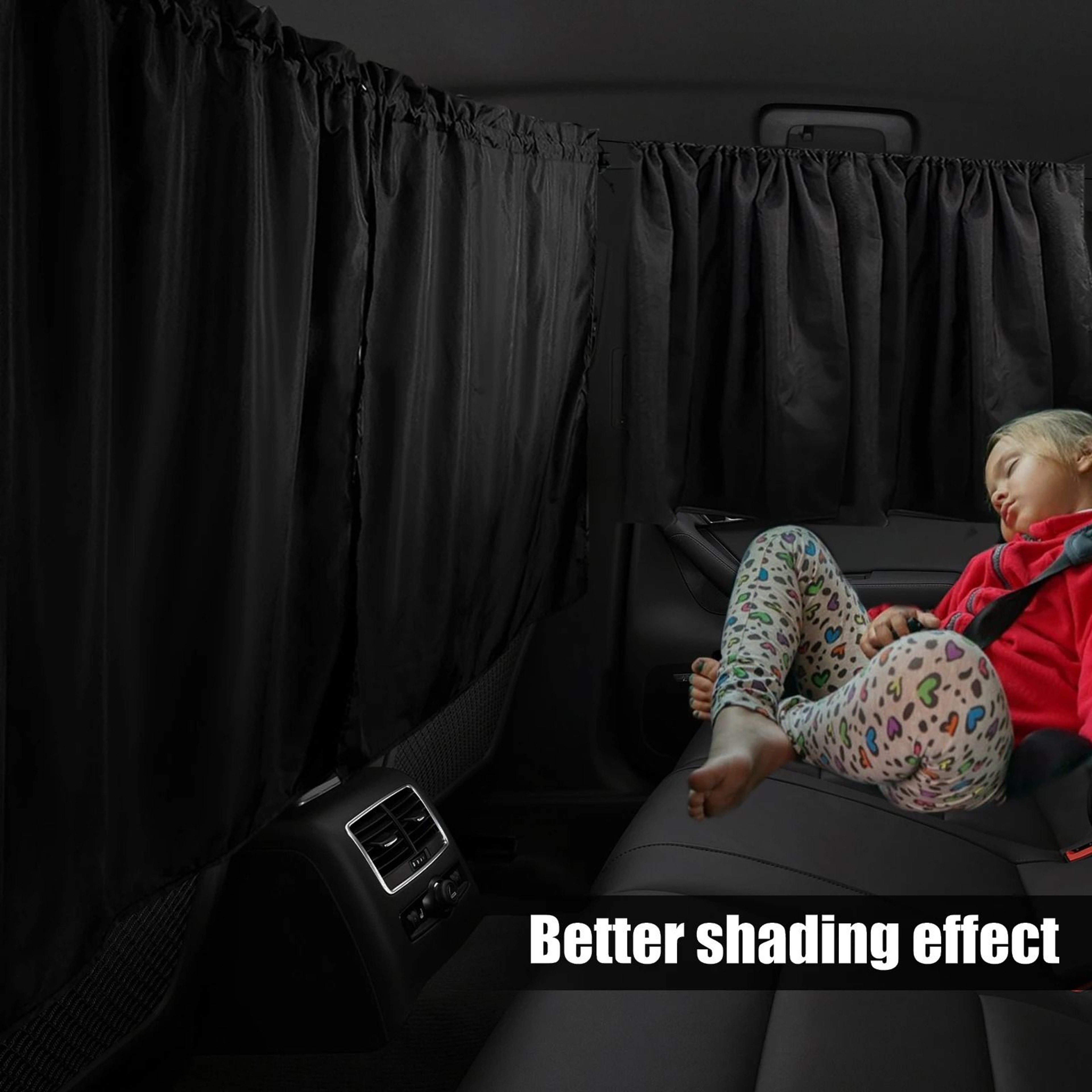 Universal Car Privacy Blackout Divider Curtains 3