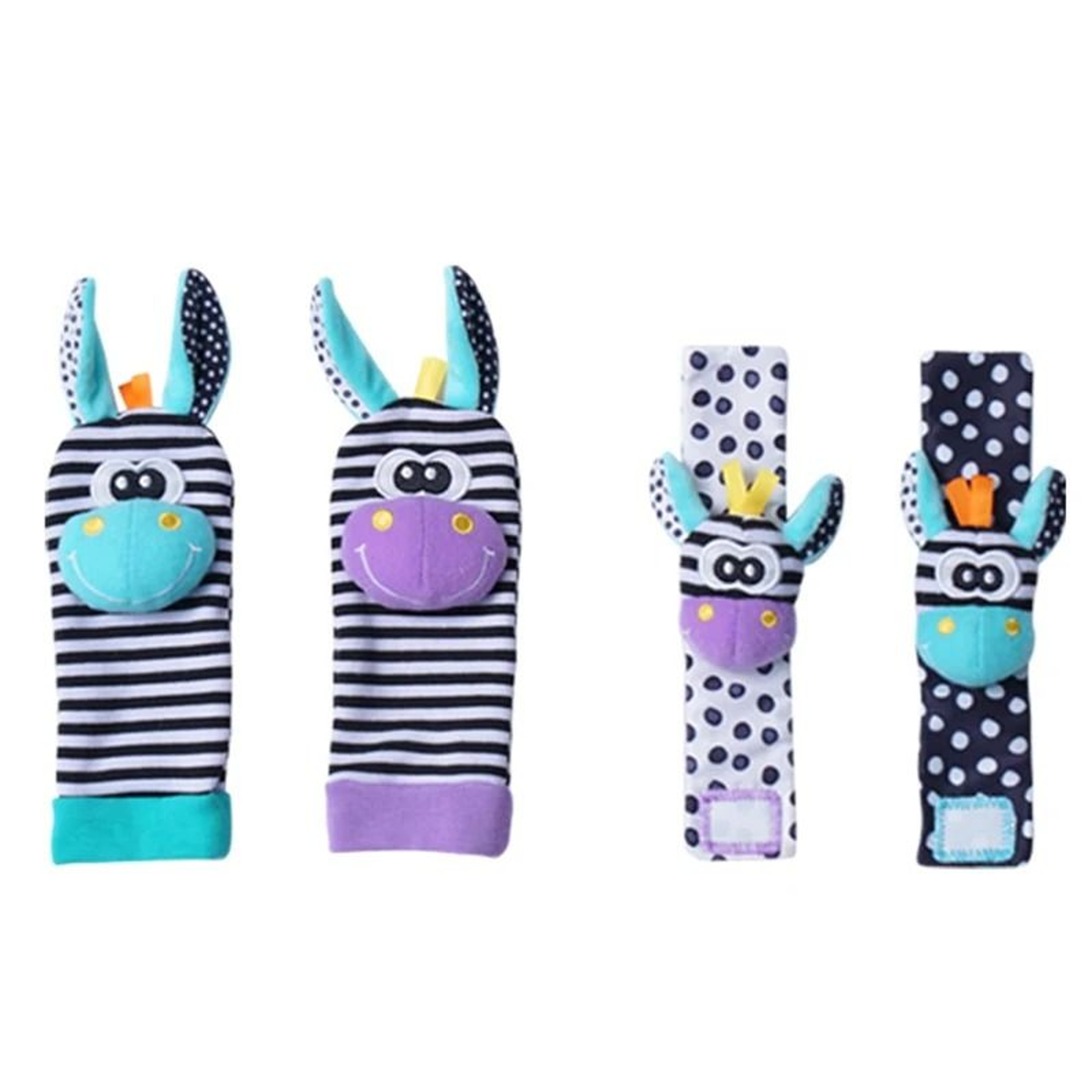 Black And White Sensory Infant Wrist Rattle And Foot Finder Set 15