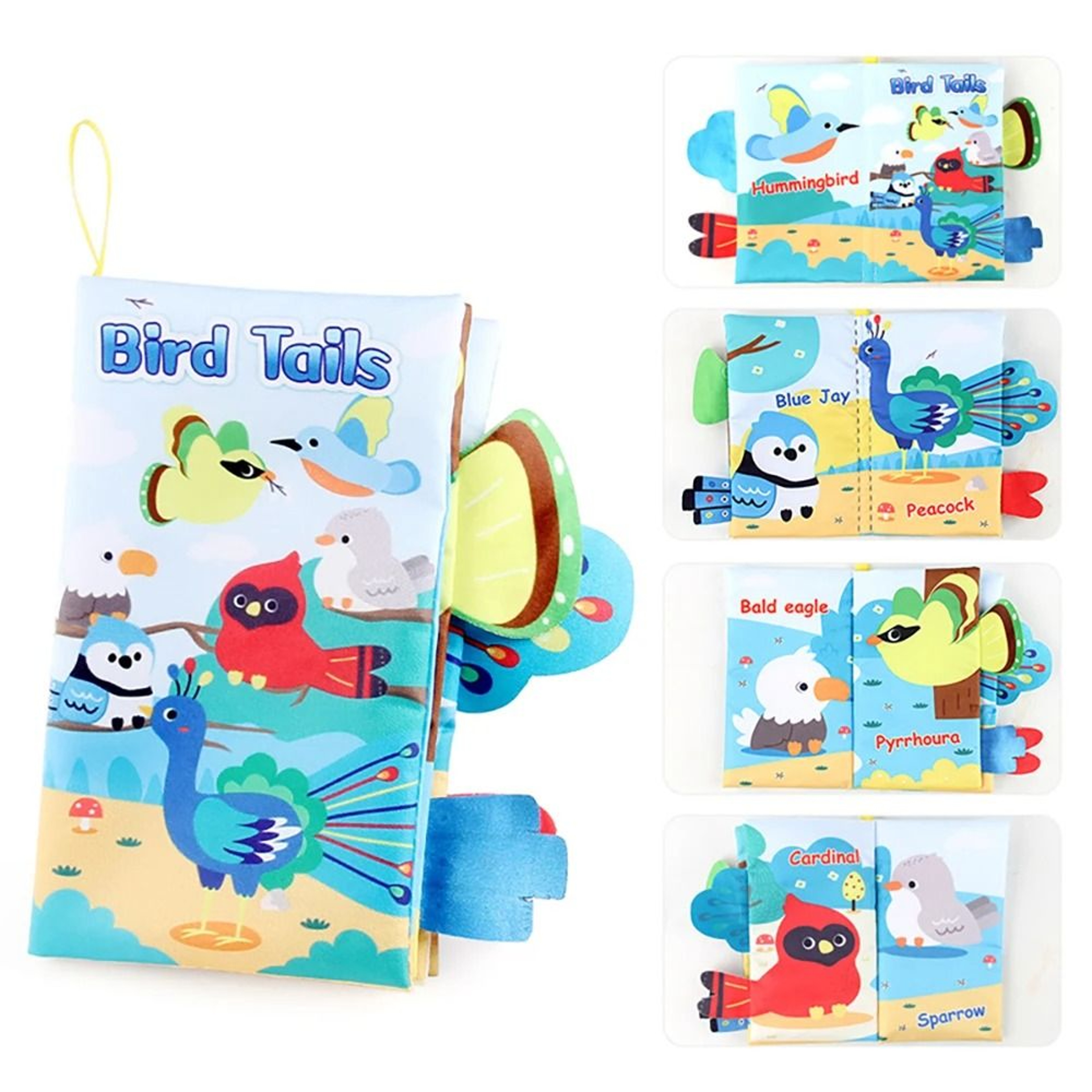 Educational Cartoon Animal Tail Baby Cloth Book 7