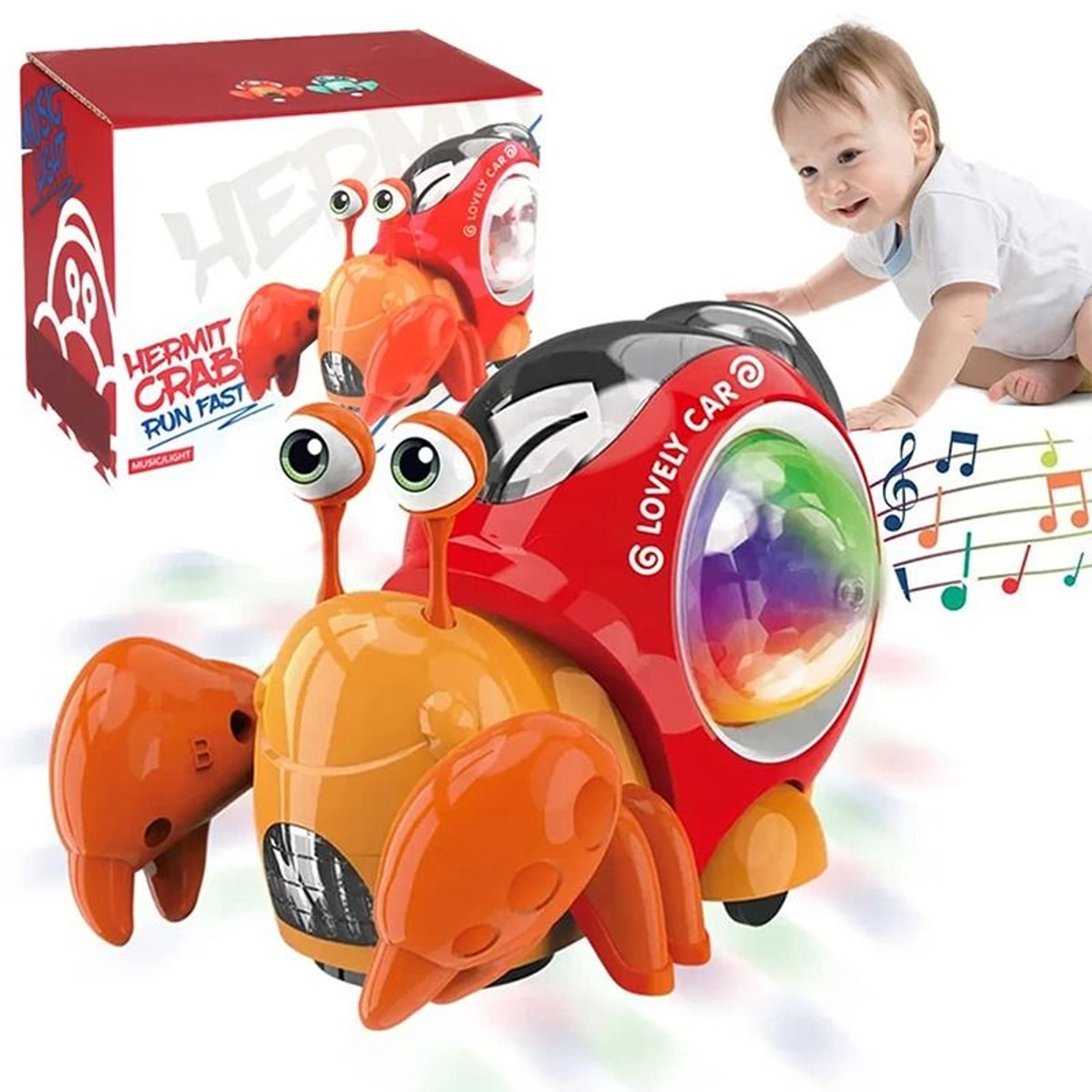 Interactive Crawling Crab And Snail Musical Toy 0