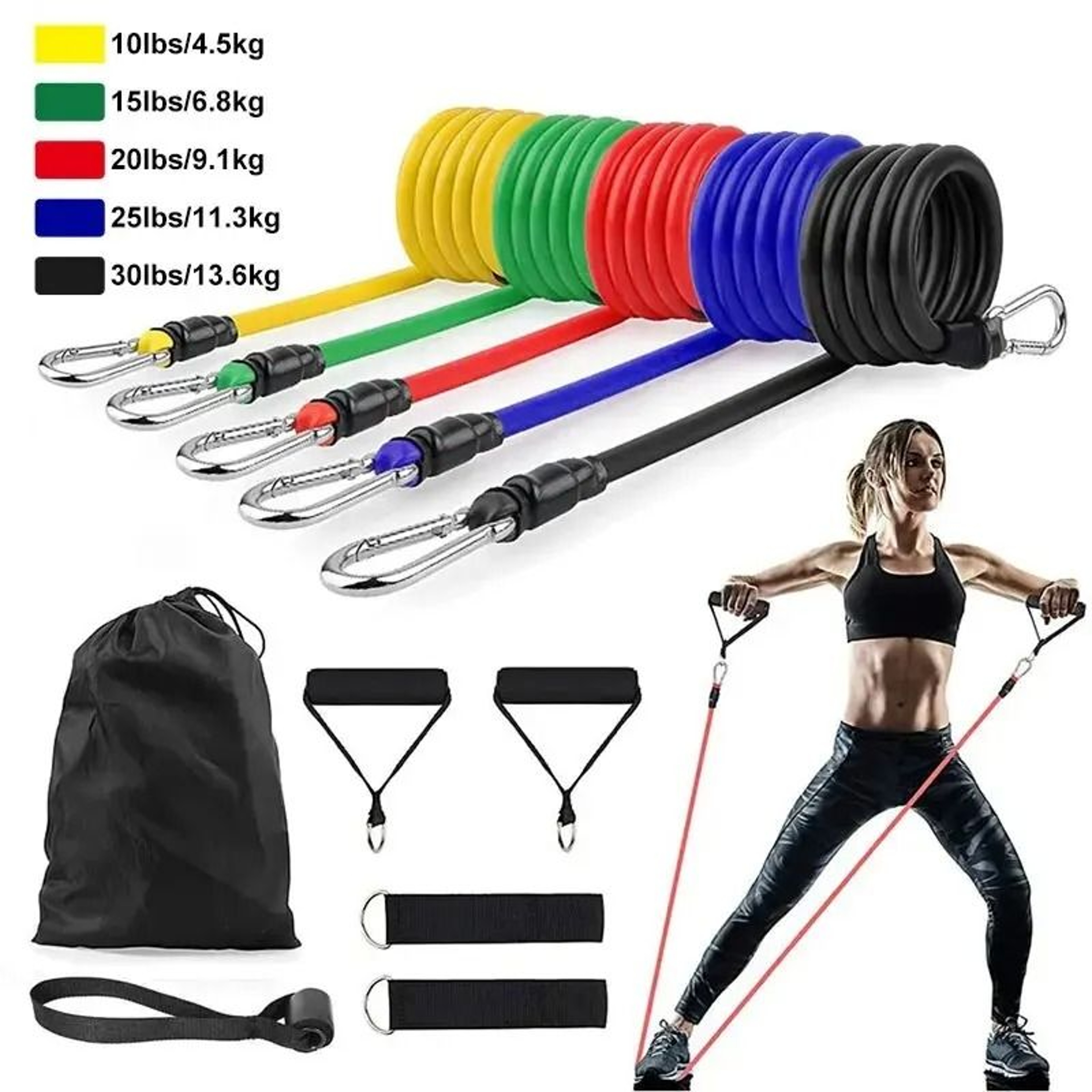 11Piece Professional Resistance Band  Pull Rope Set 0