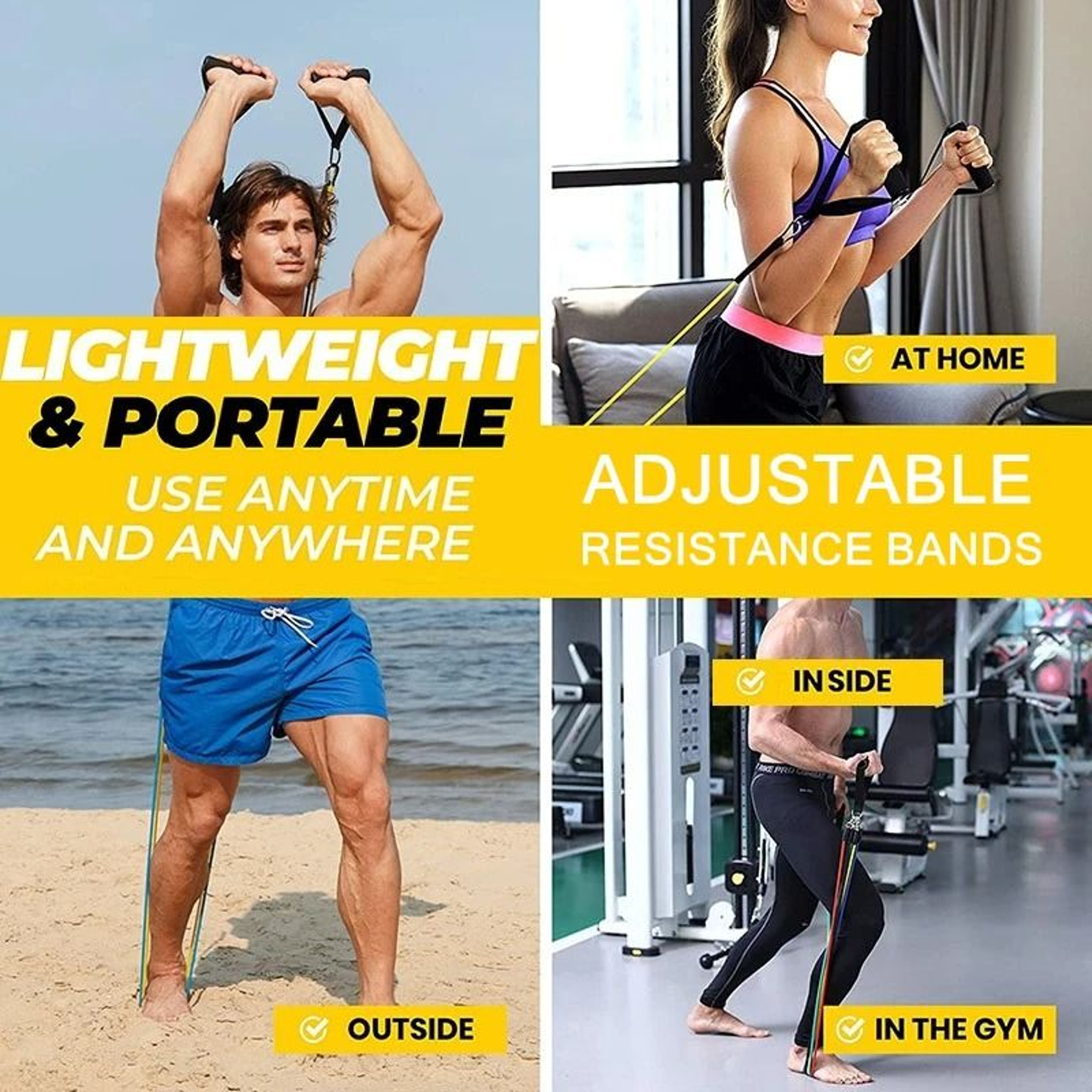 11Piece Professional Resistance Band  Pull Rope Set 5
