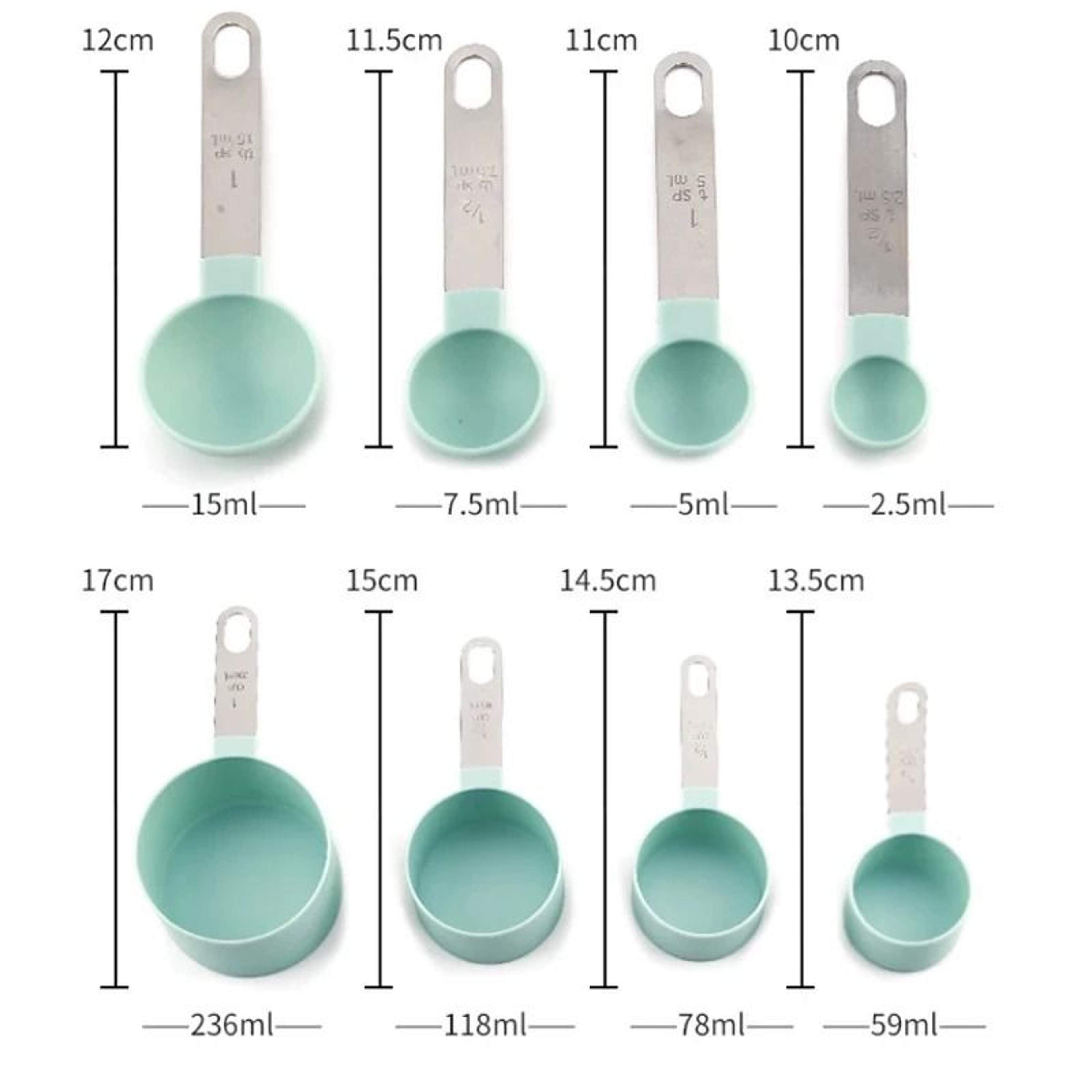 8PCS Stainless Steel Handle Measuring Cup And Spoon Set 1