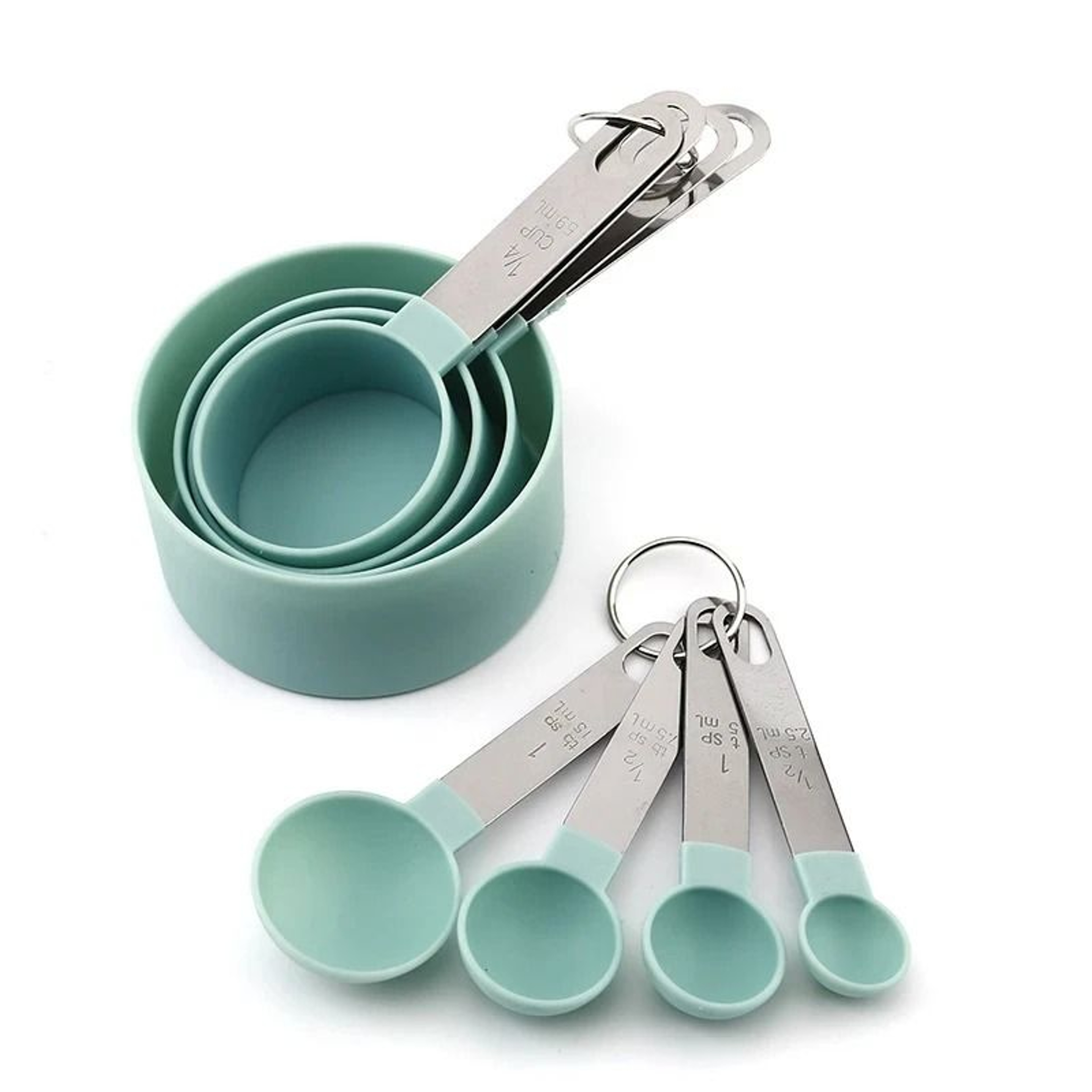 8PCS Stainless Steel Handle Measuring Cup And Spoon Set 4