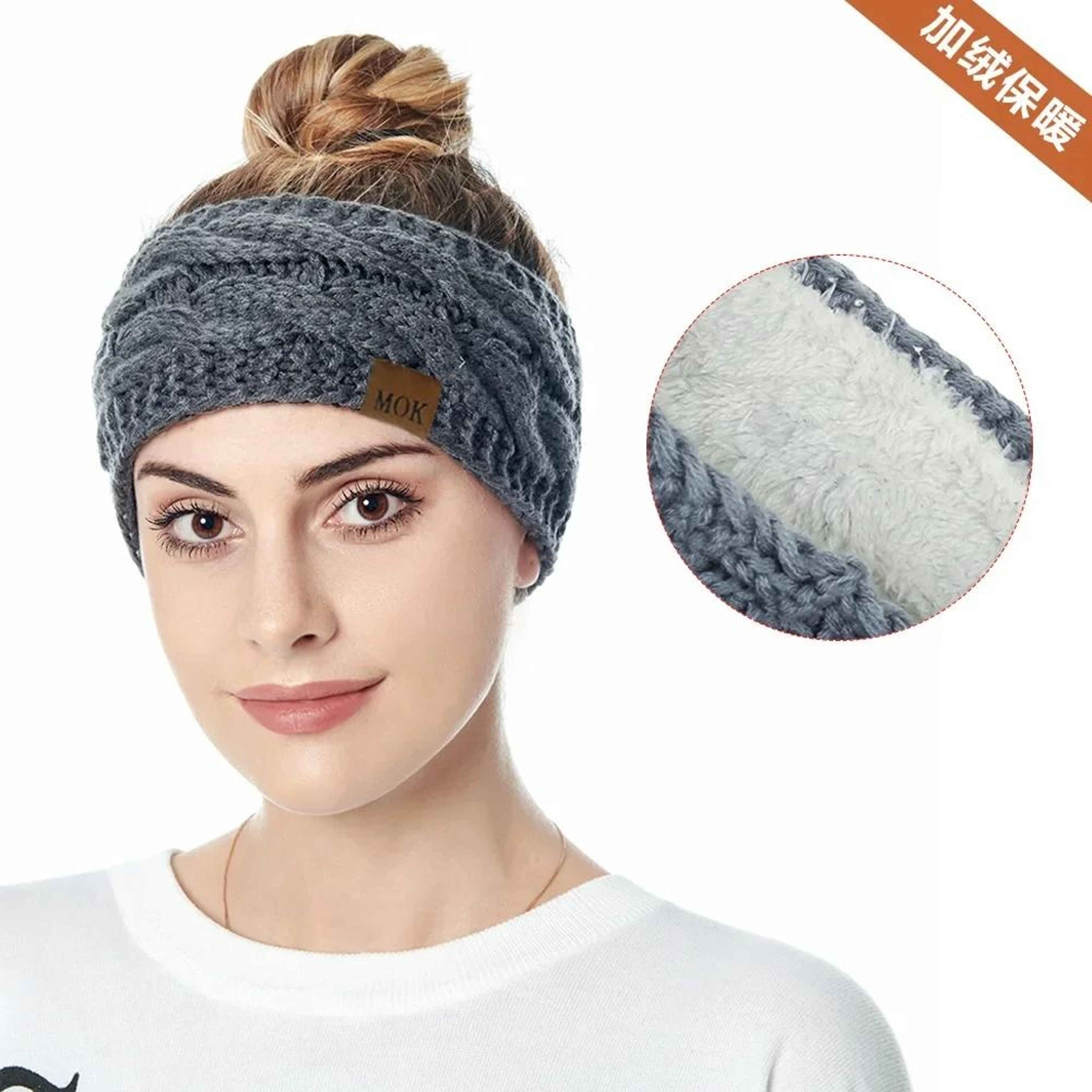 Winter Plush Wide Elastic Ear Warmer Headband 2
