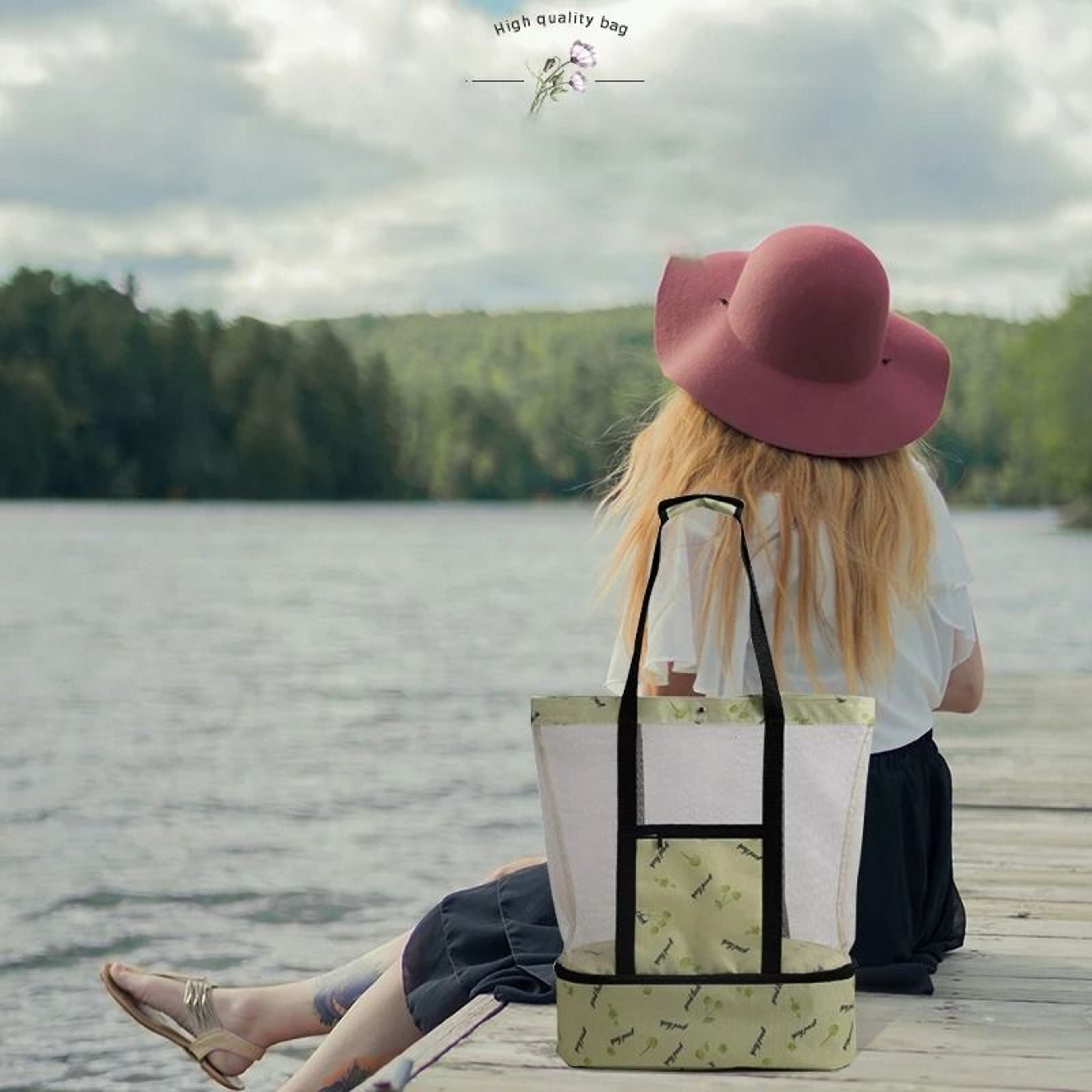 HighCapacity Mesh Picnic And Beach Bag 2