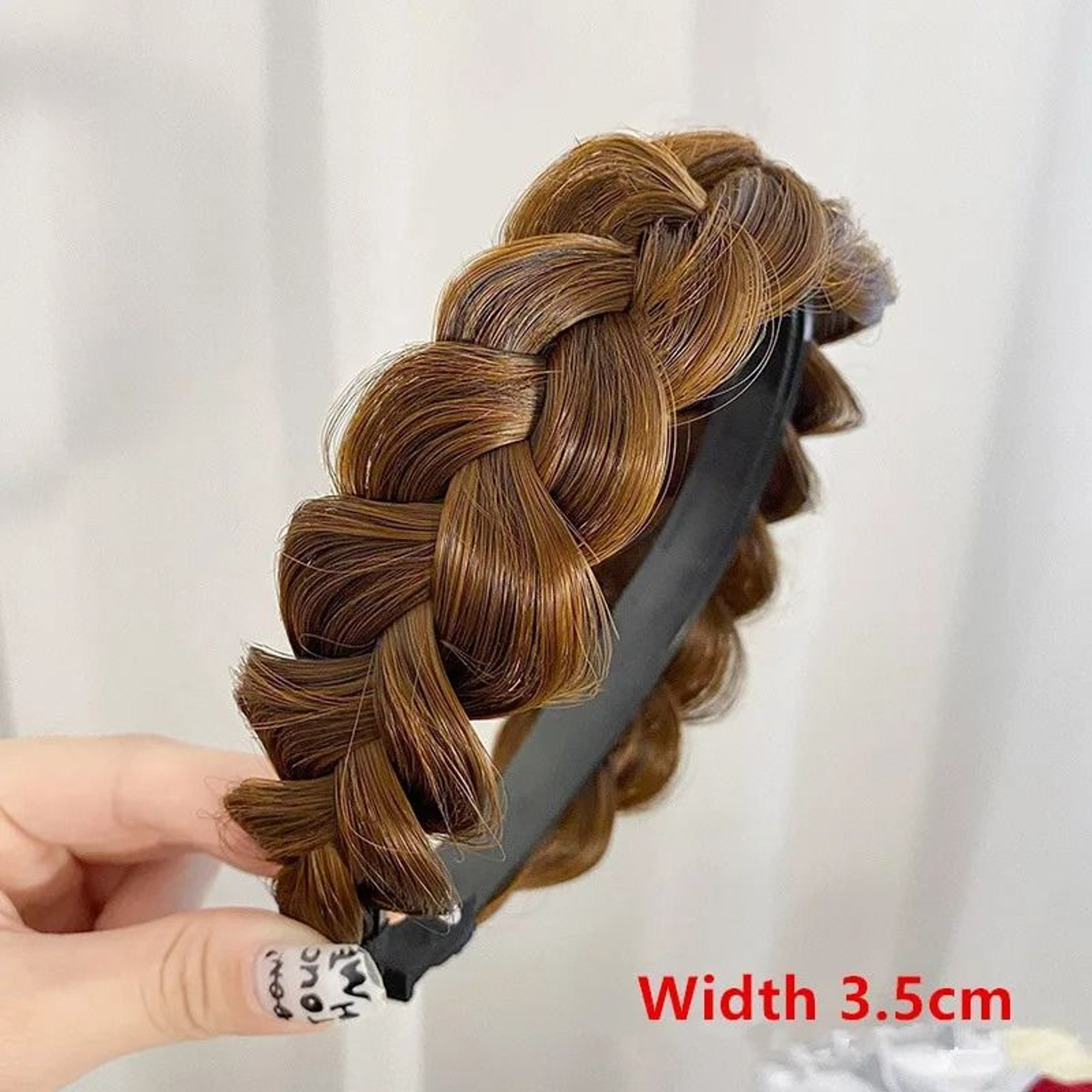 AOSIWIG Synthetic Wide Fishbone Braid Headband 9