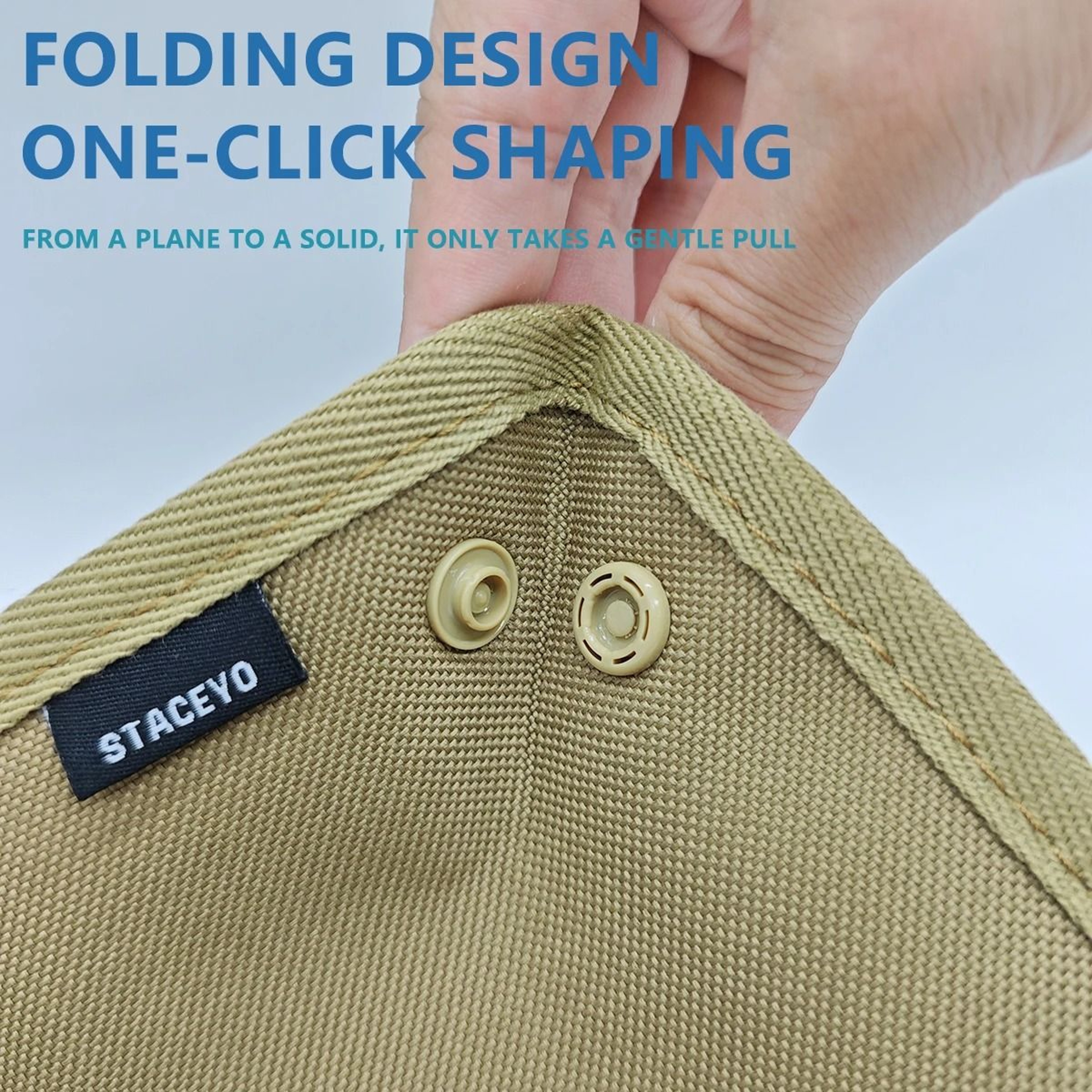 Khaki Foldable Desktop And Camping Storage Tray 1