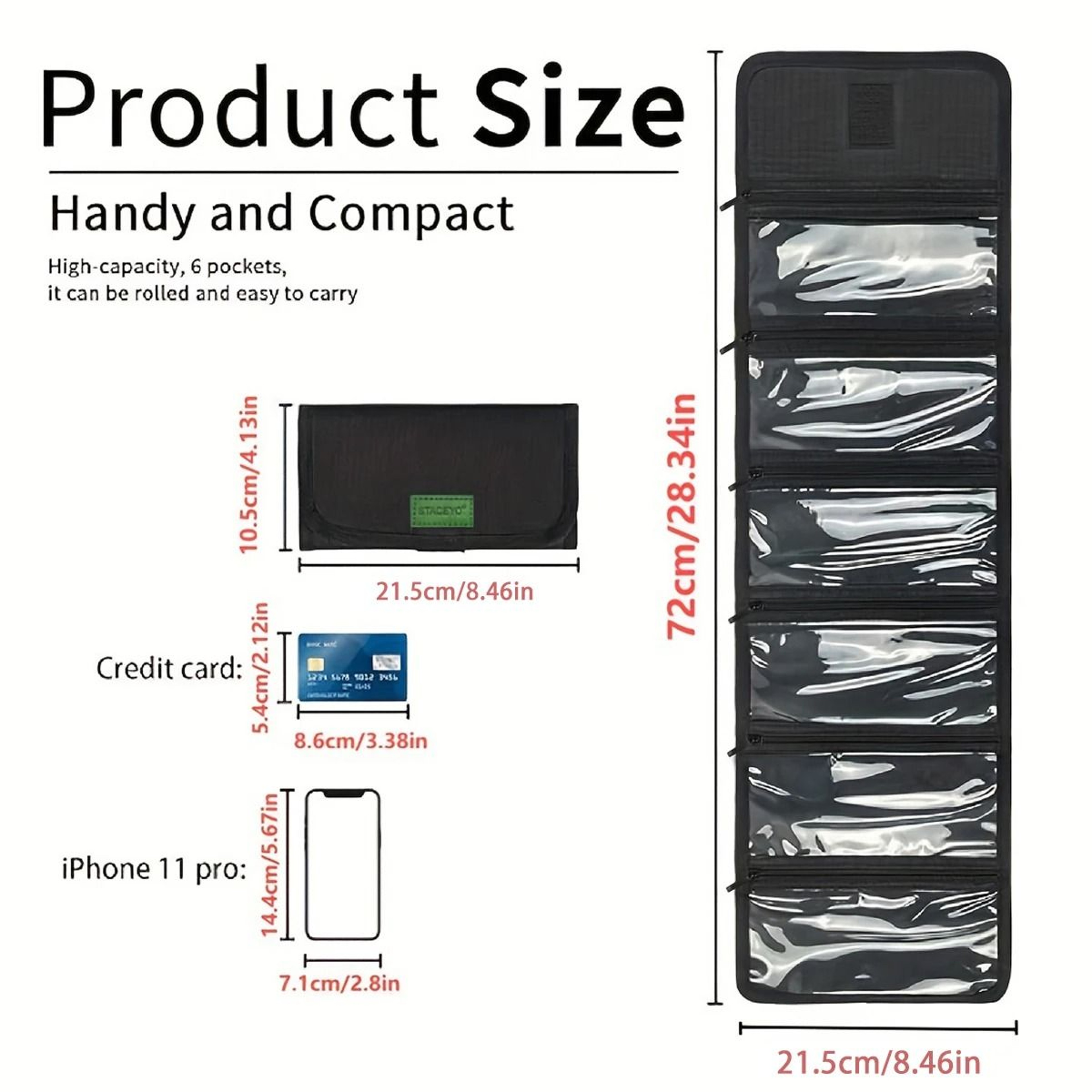 STACEYO  Black Oxford Cloth Folding Travel Wallet 1