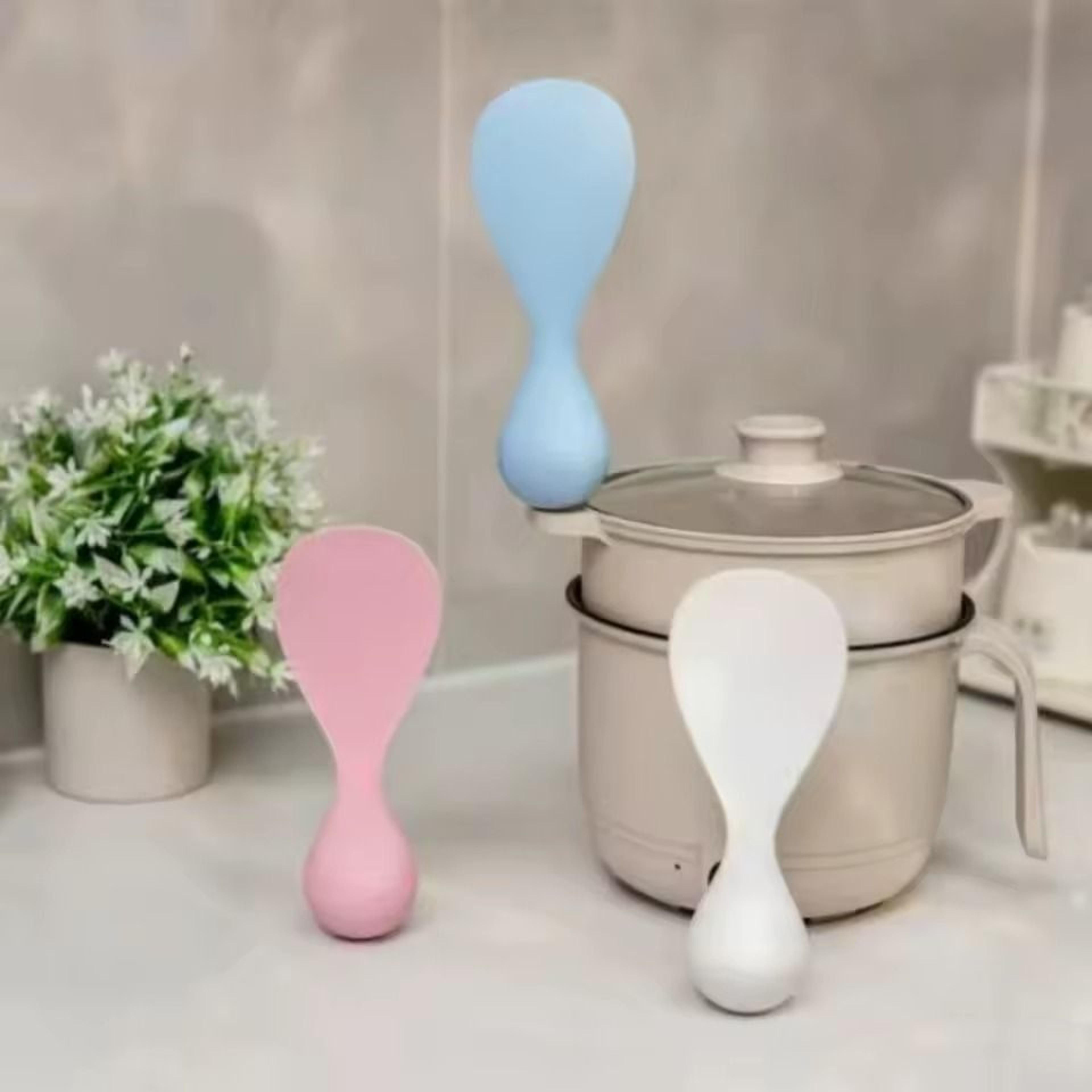 3Piece HeatResistant StandType Rice Spoon Set 2