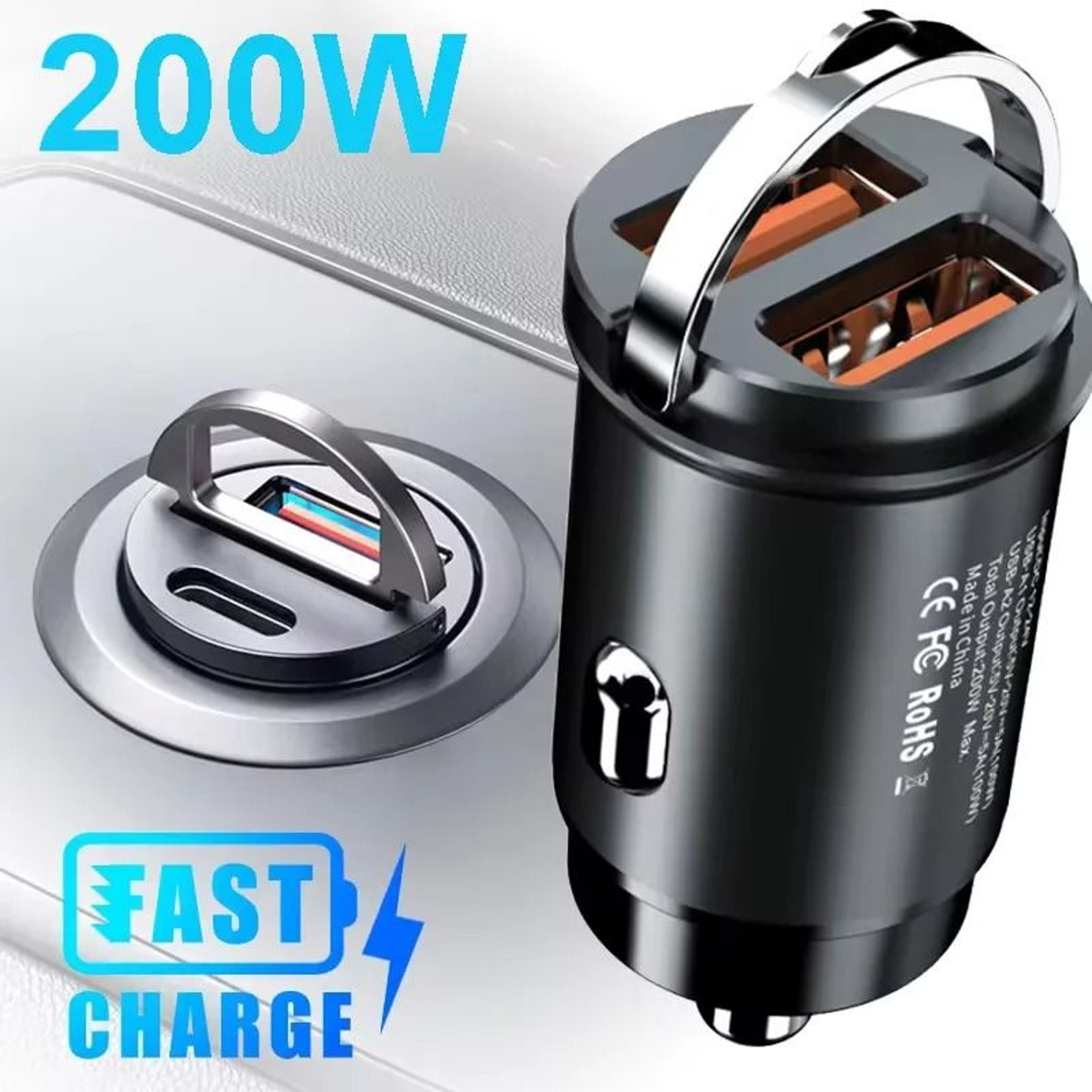 AstroCharge UltraFast 100W200W PD  QC30 Mini Car Charger 0