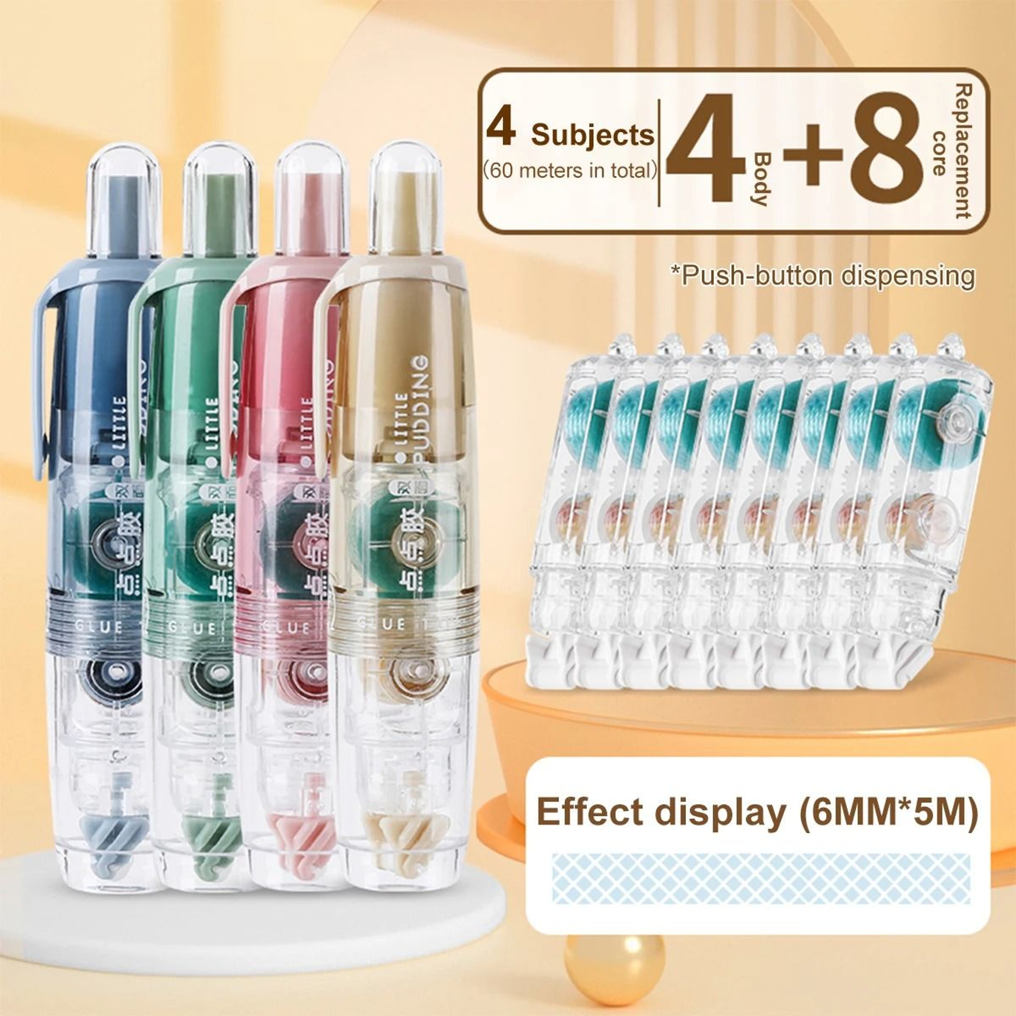 Industrial Standard 12Piece Transparent Dot Dispensing Tape Set 1