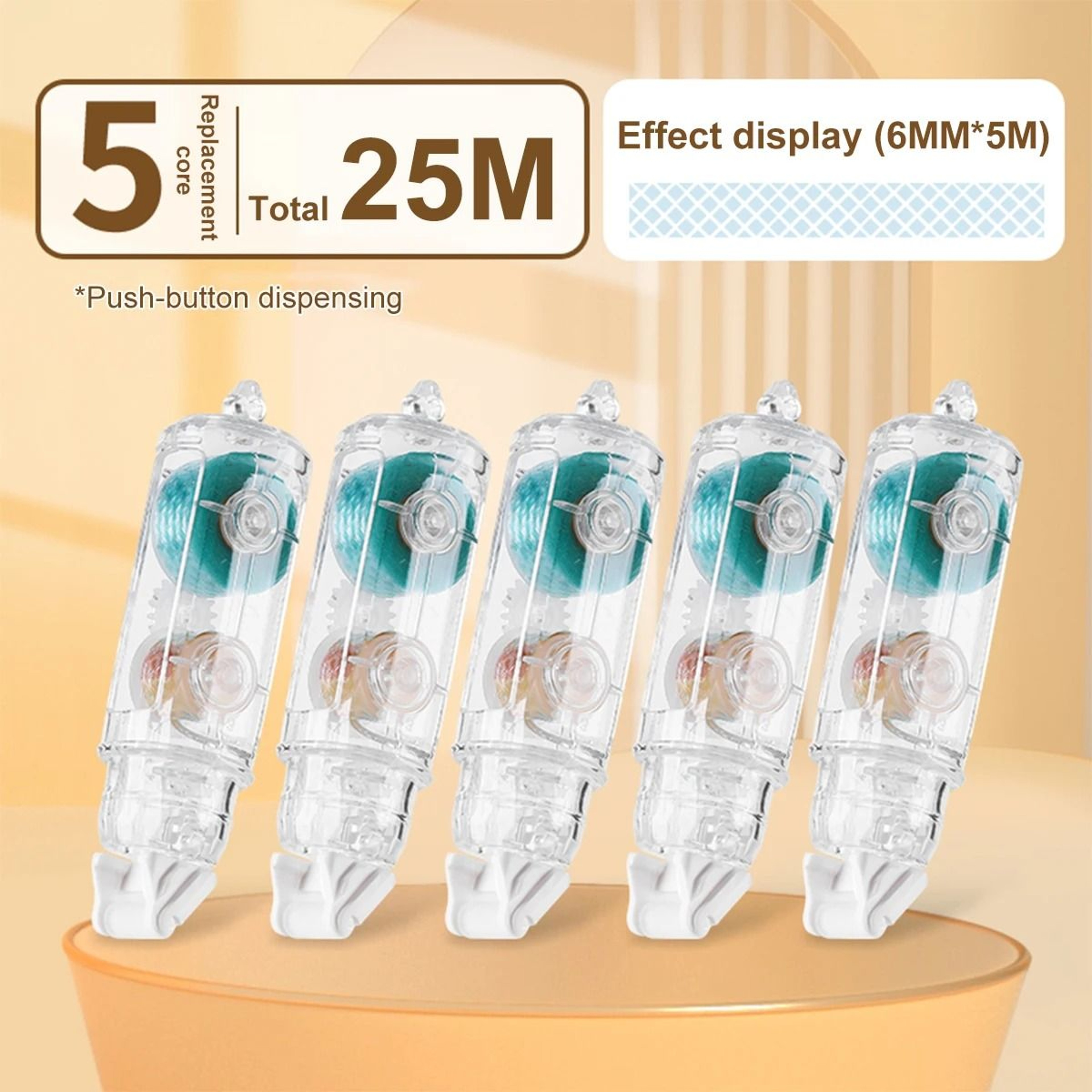 Industrial Standard 12Piece Transparent Dot Dispensing Tape Set 19