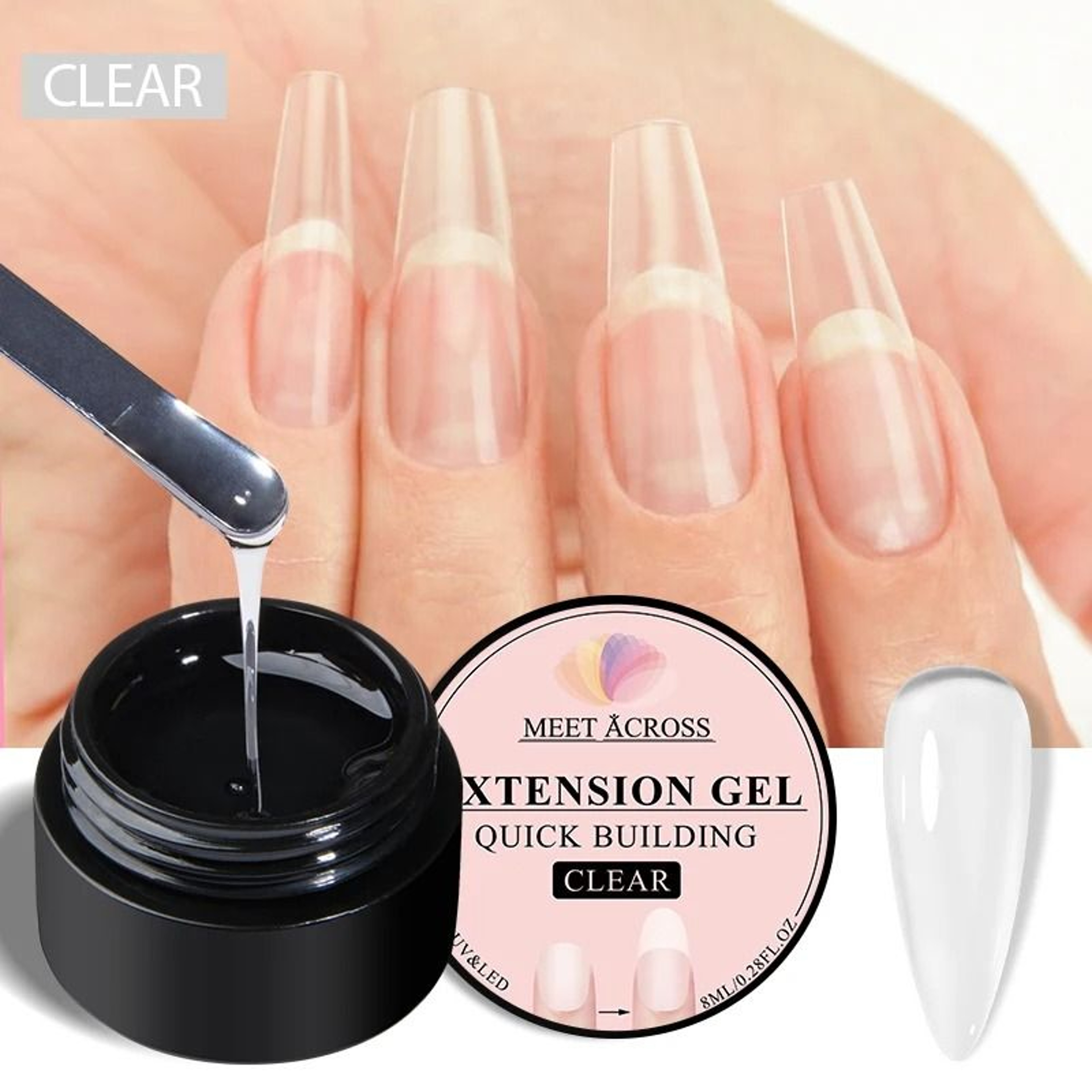 MEET ACROSS Milk White Quick Extension Gel 8