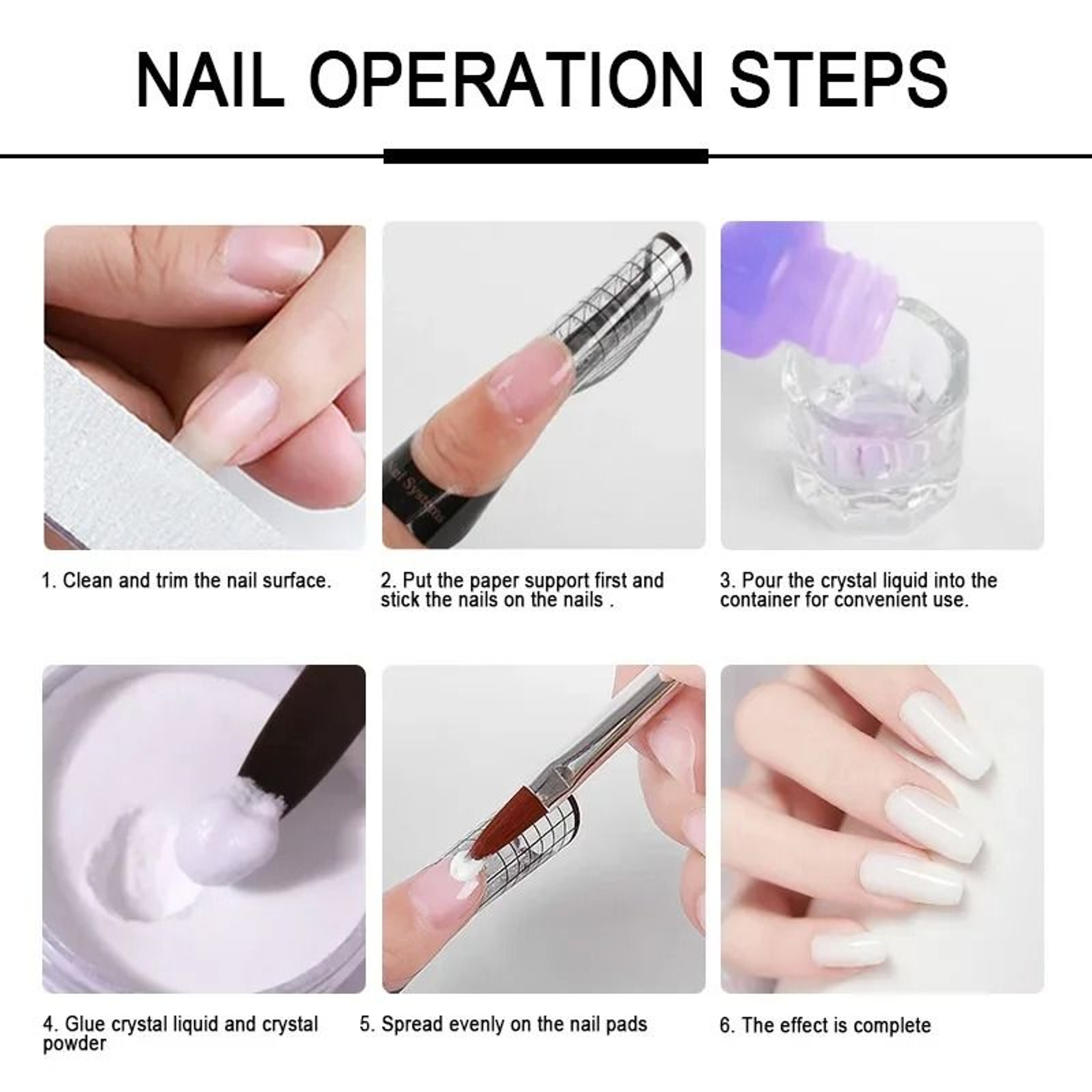 Professional Acrylic Nail Powder And Crystal Liquid Set 4