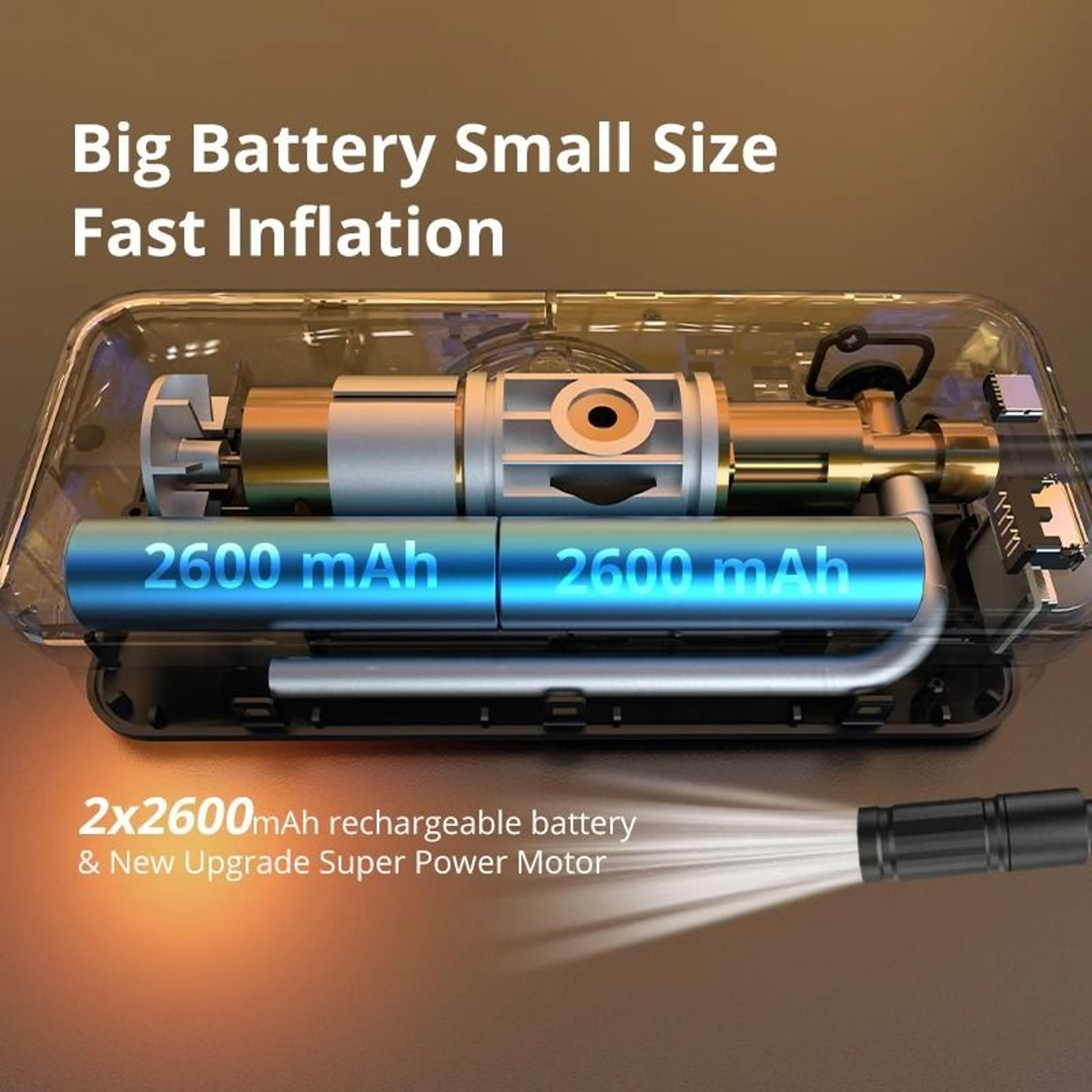 CARSUN Rechargeable Portable Tire Inflator 5
