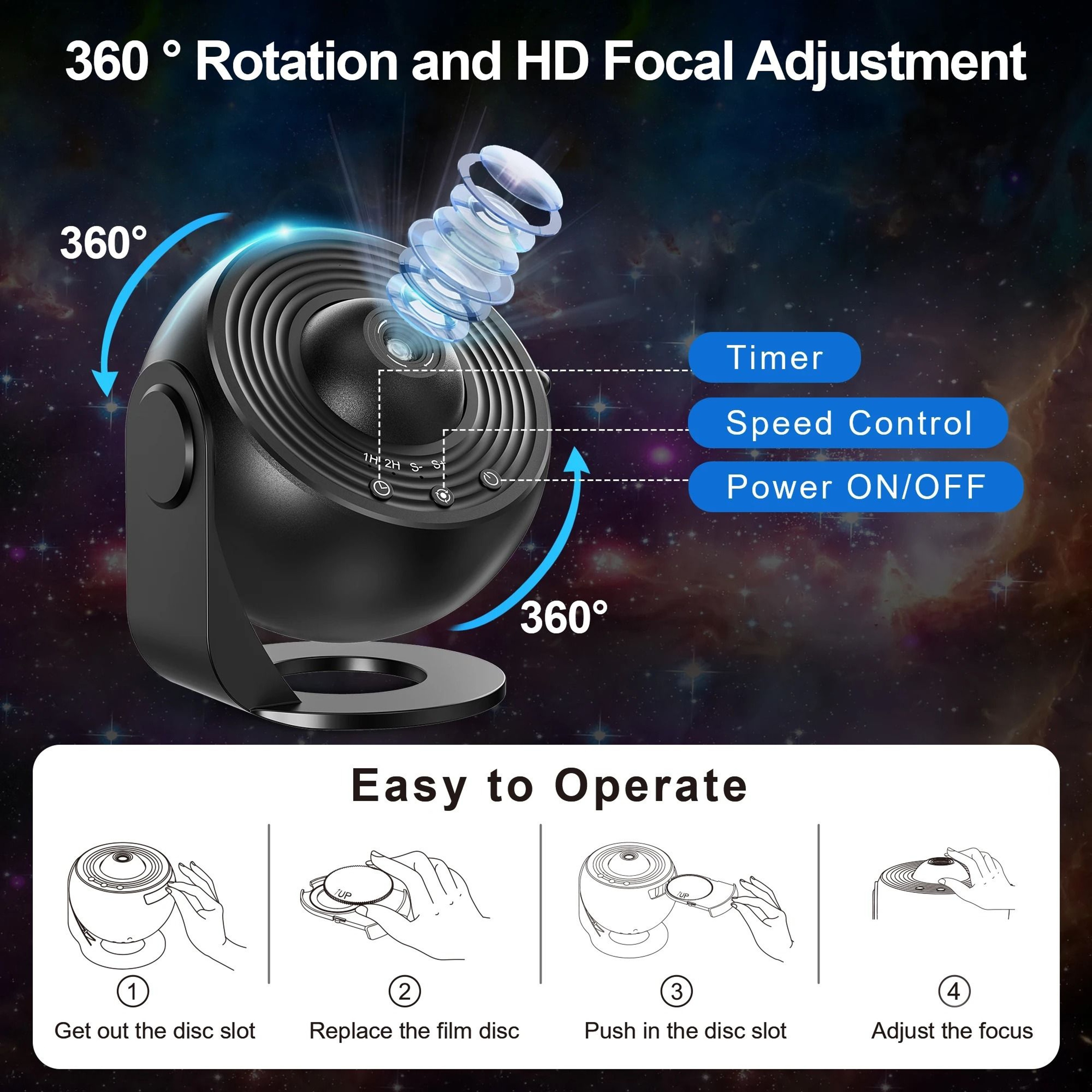 Realistic Planetarium Galaxy Star Projector 4