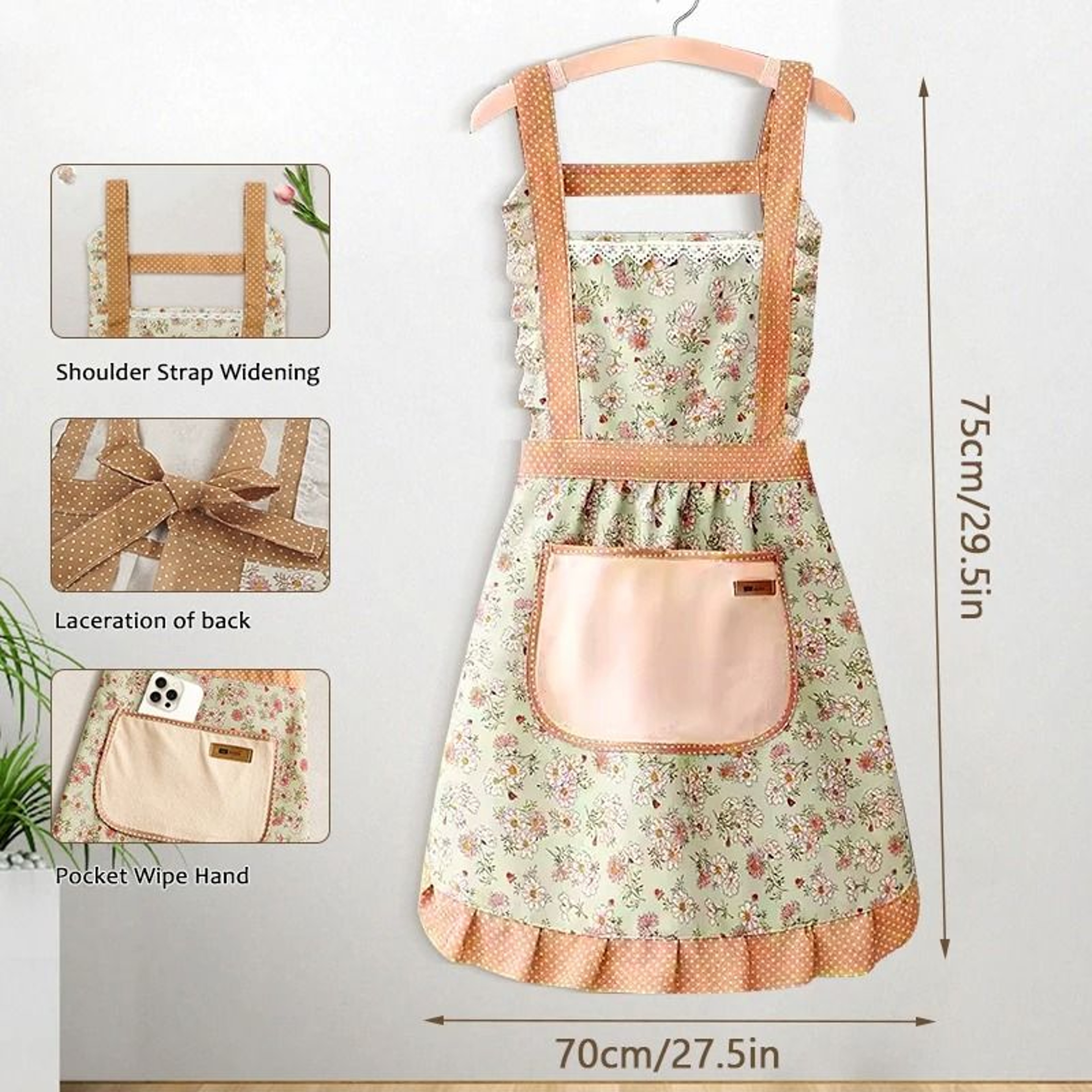 Floral Cotton Canvas Apron 2