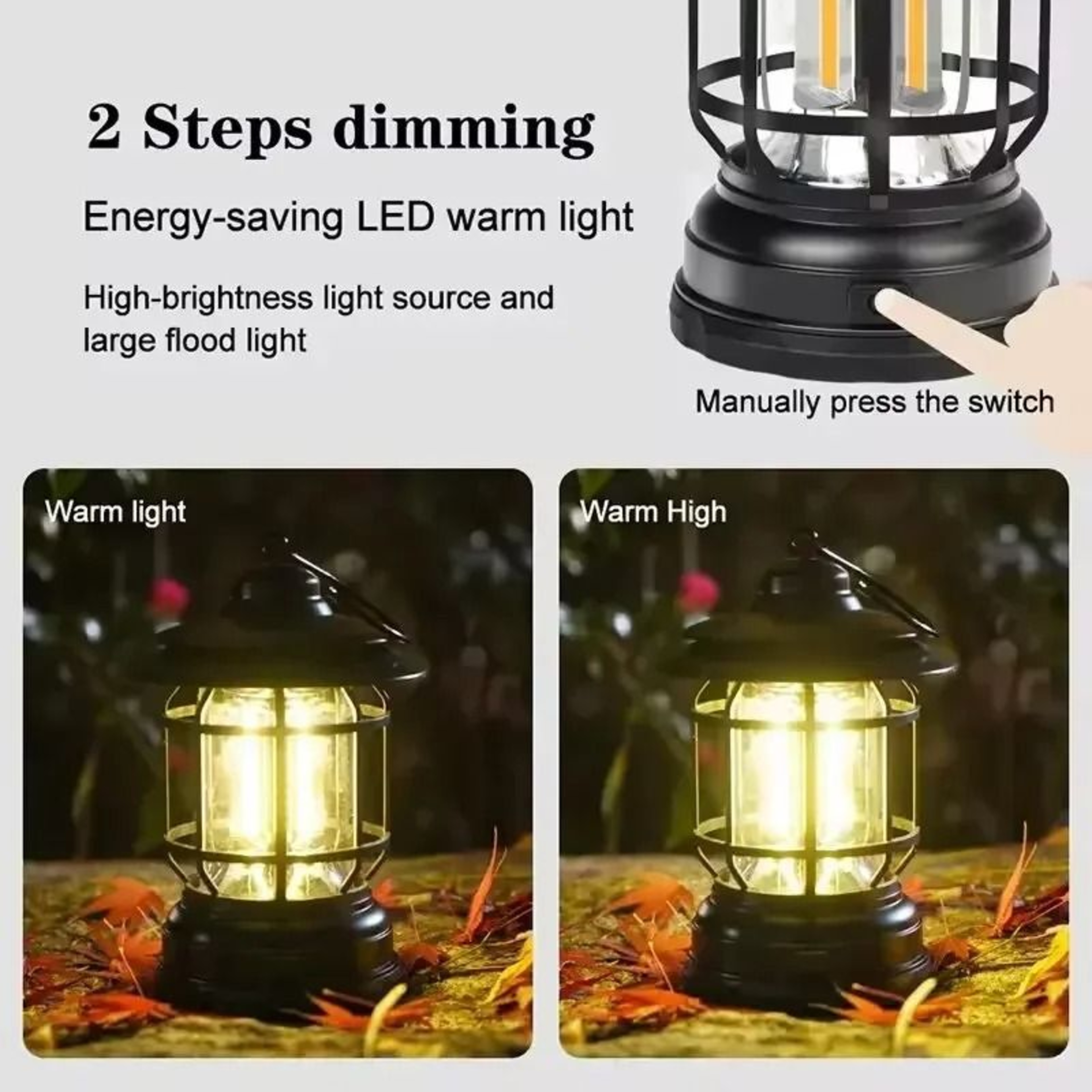 Retro Horse Lantern With Rechargeable LED MultiFunctional Outdoor Lighting 5