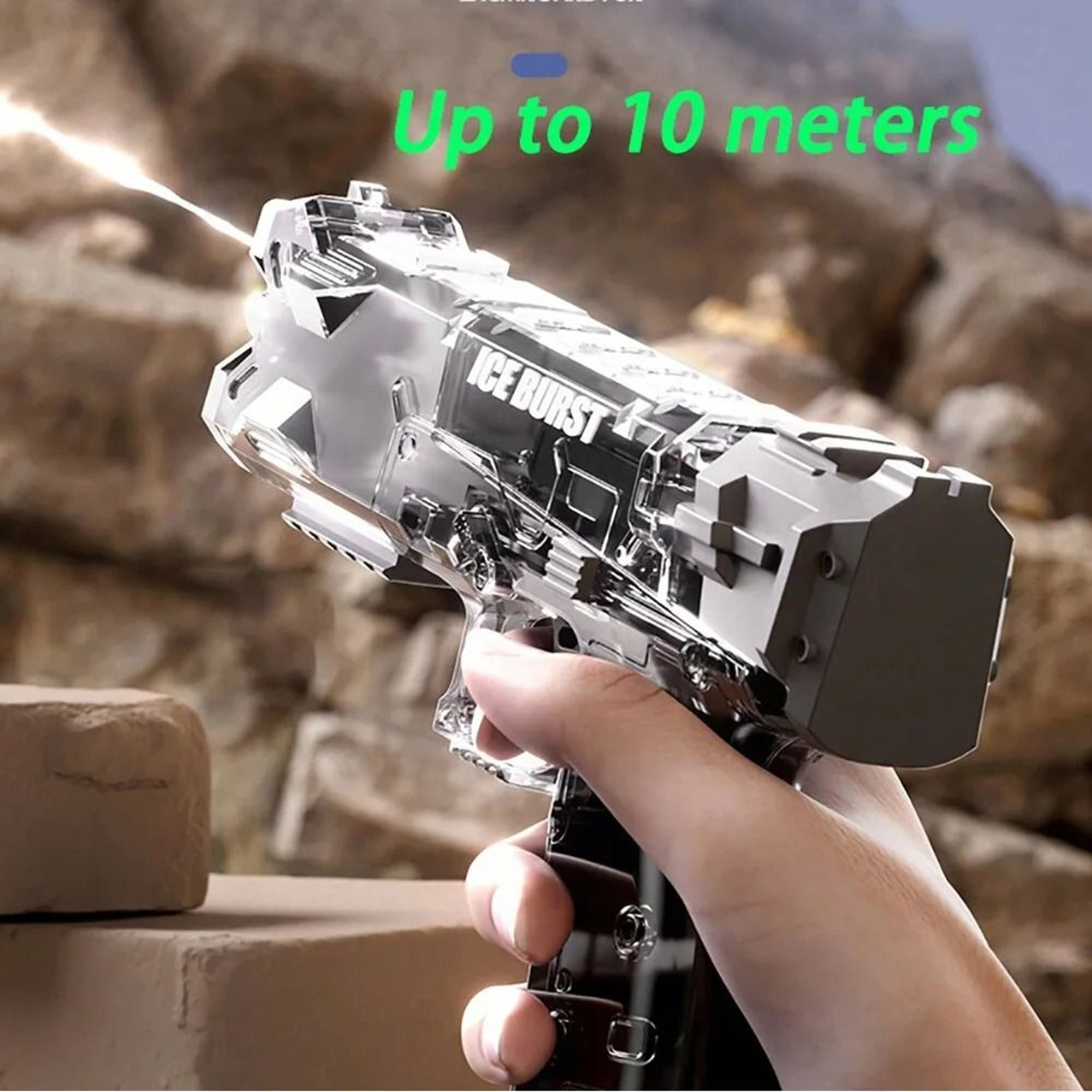 Transparent Desert Eagle Water Toy Gun With Manual Burst Performance 1