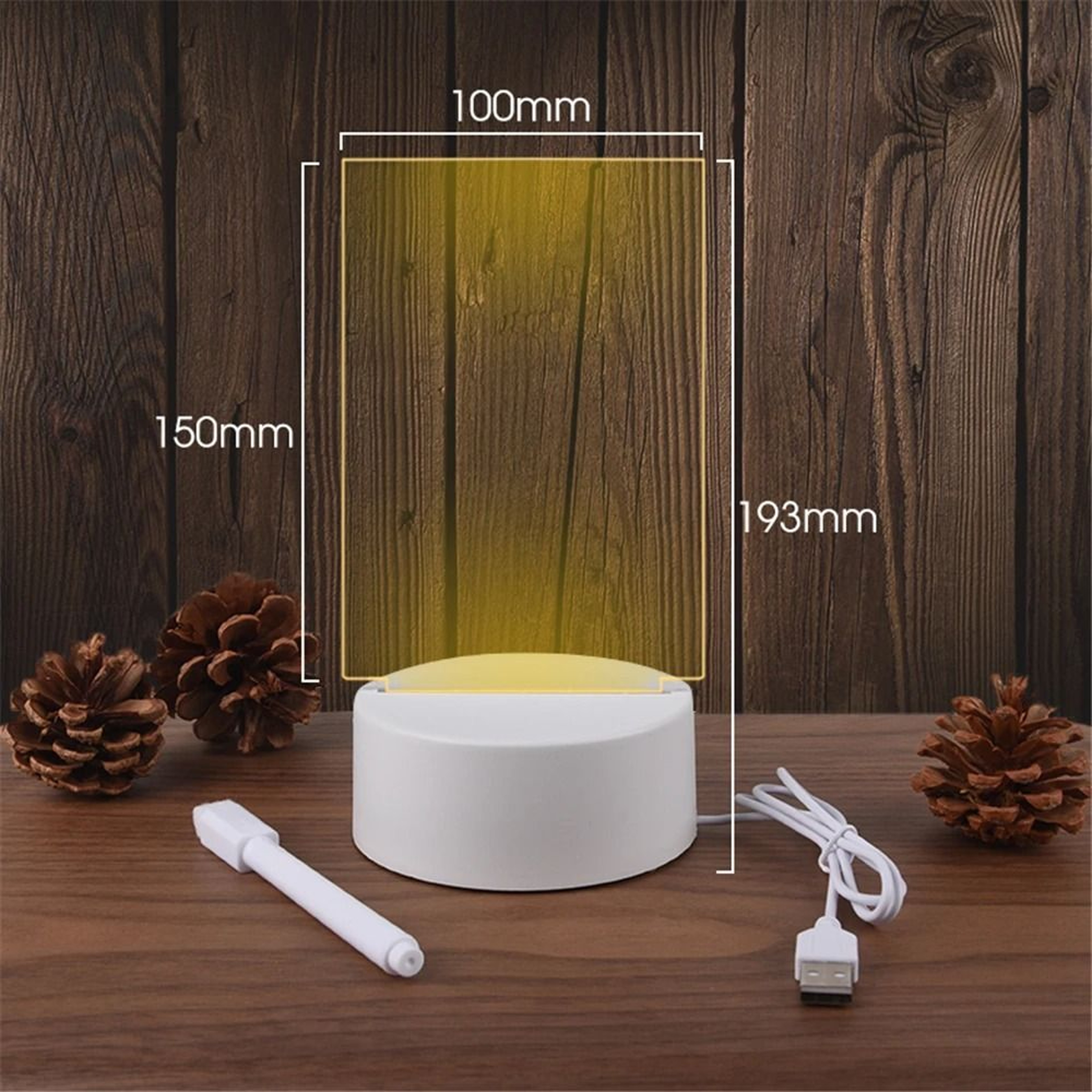 Transparent Luminous LED Night Light With Erasable Acrylic Message Board 1