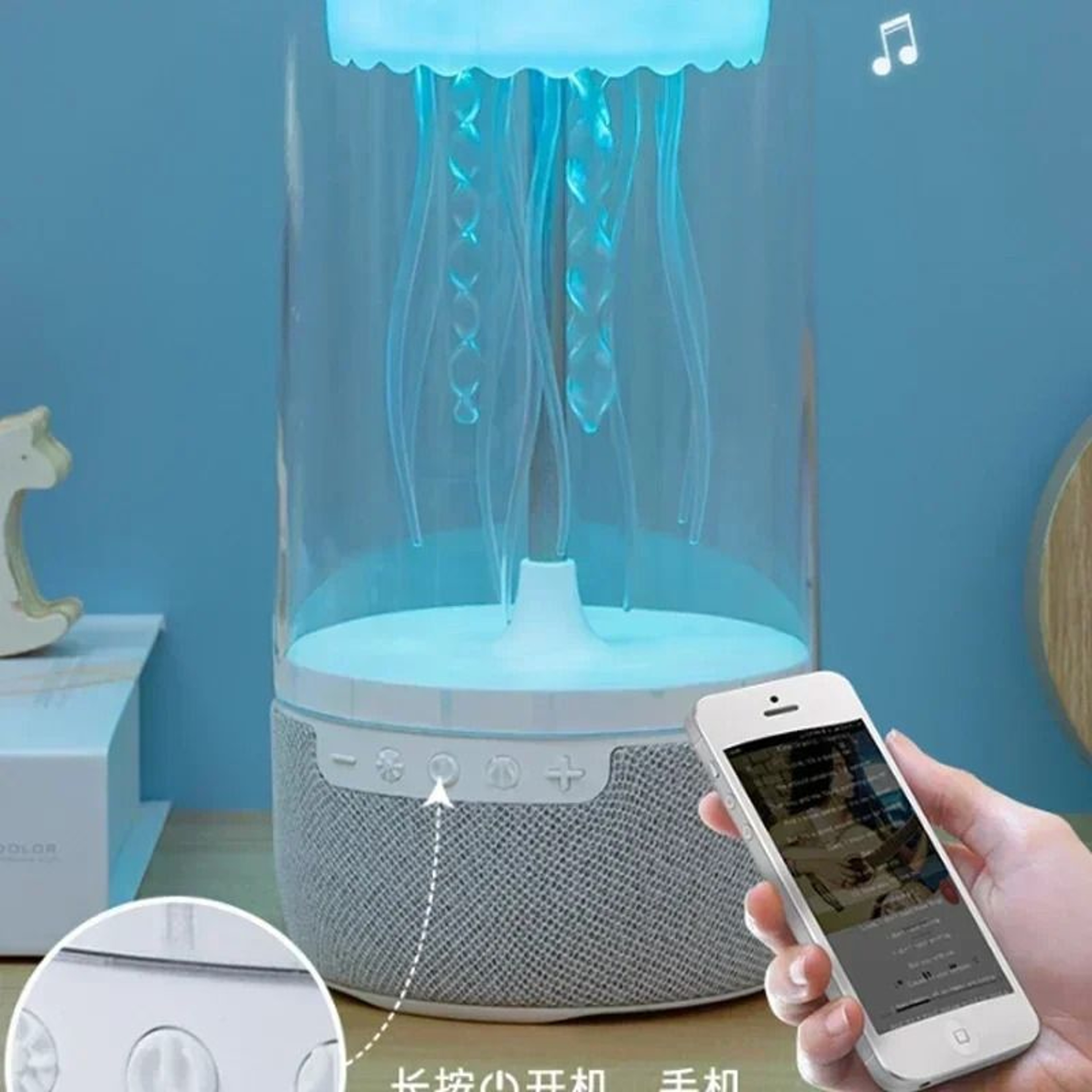 Creative Colorful Jellyfish Lamp Bluetooth Speaker With HiFi Stereo Sound 1