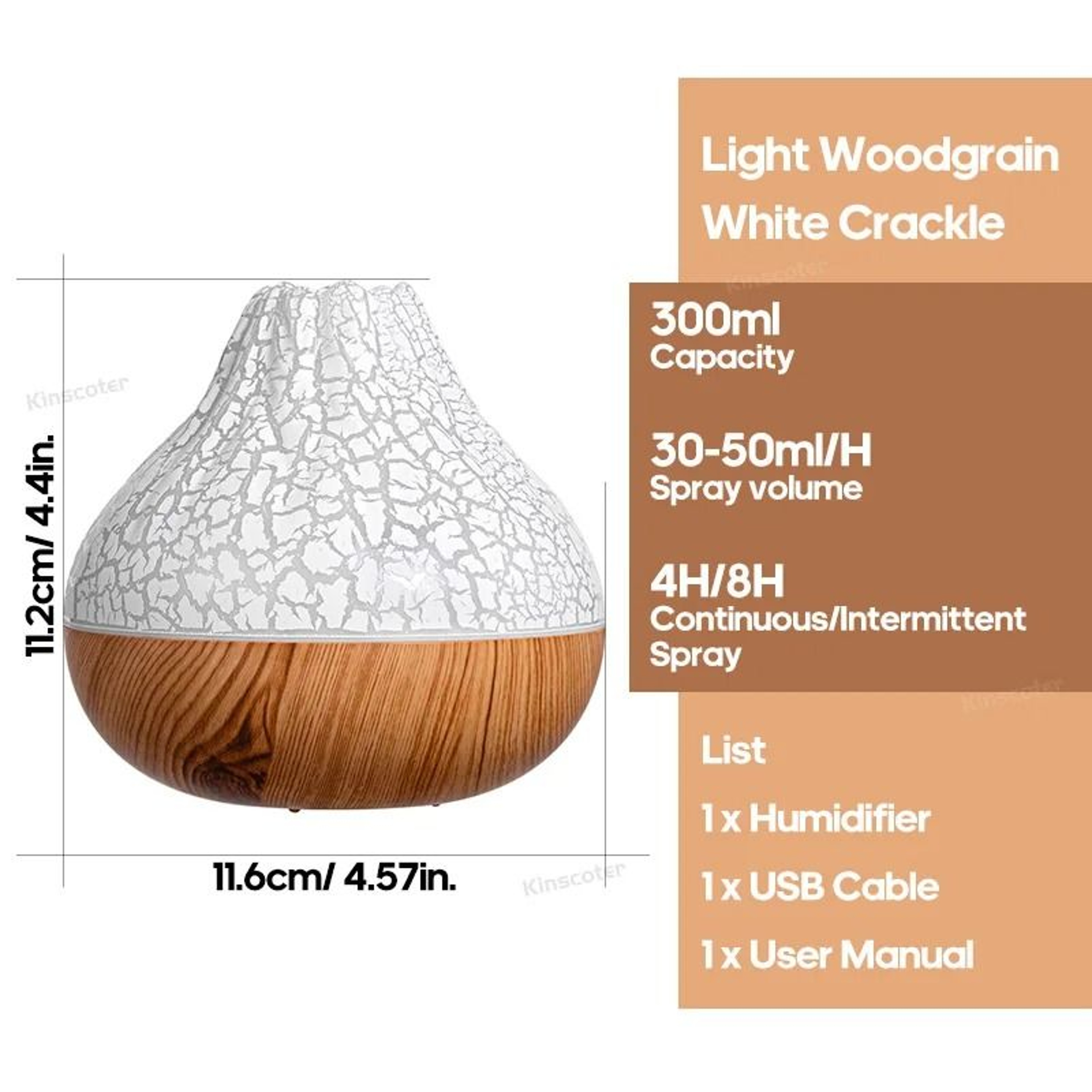 Volcano Air Humidifier With 7Color LED Night Light And USB Connectivity 6