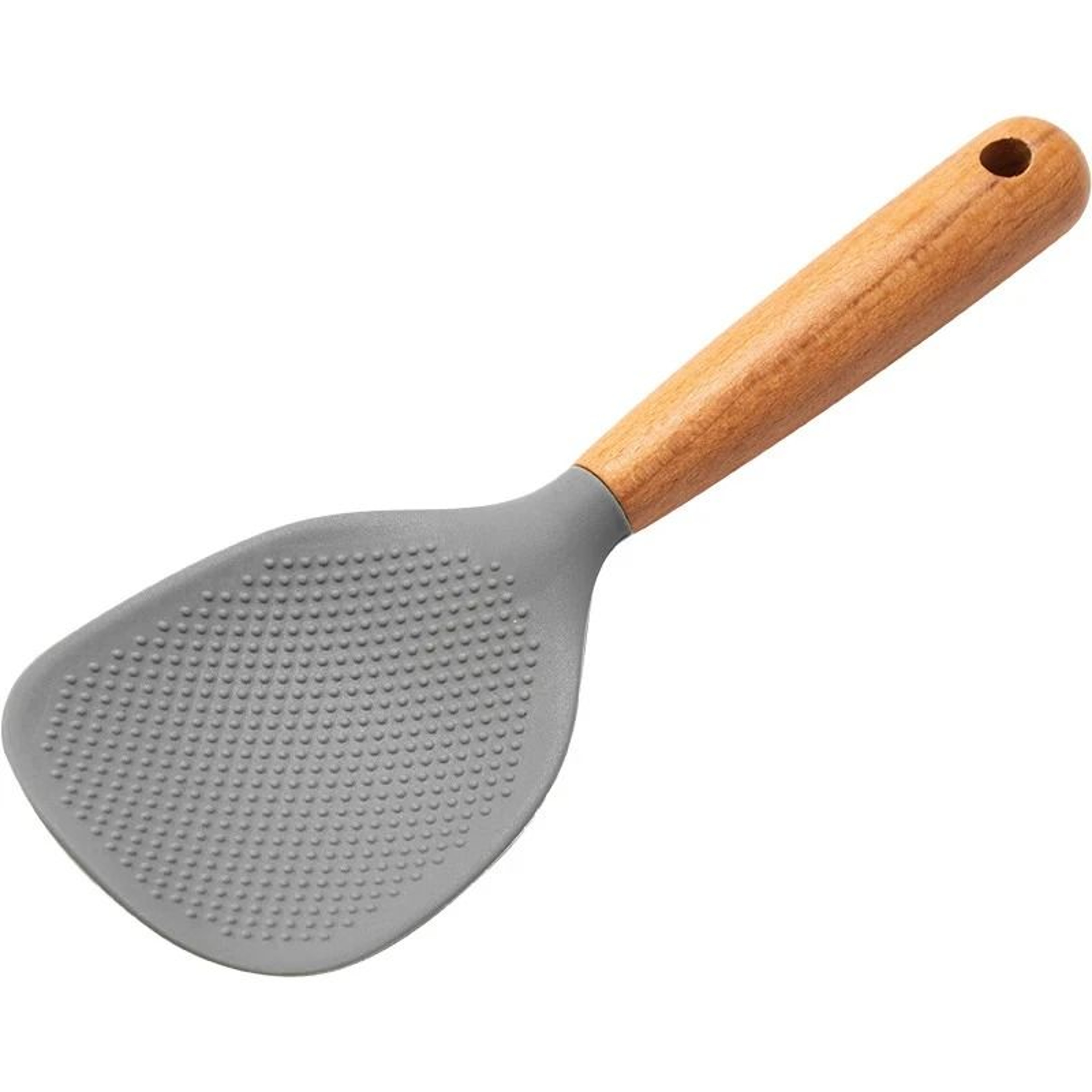 HeatResistant Silicone Rice Shovel With Ergonomic WoodFinish Handle 6