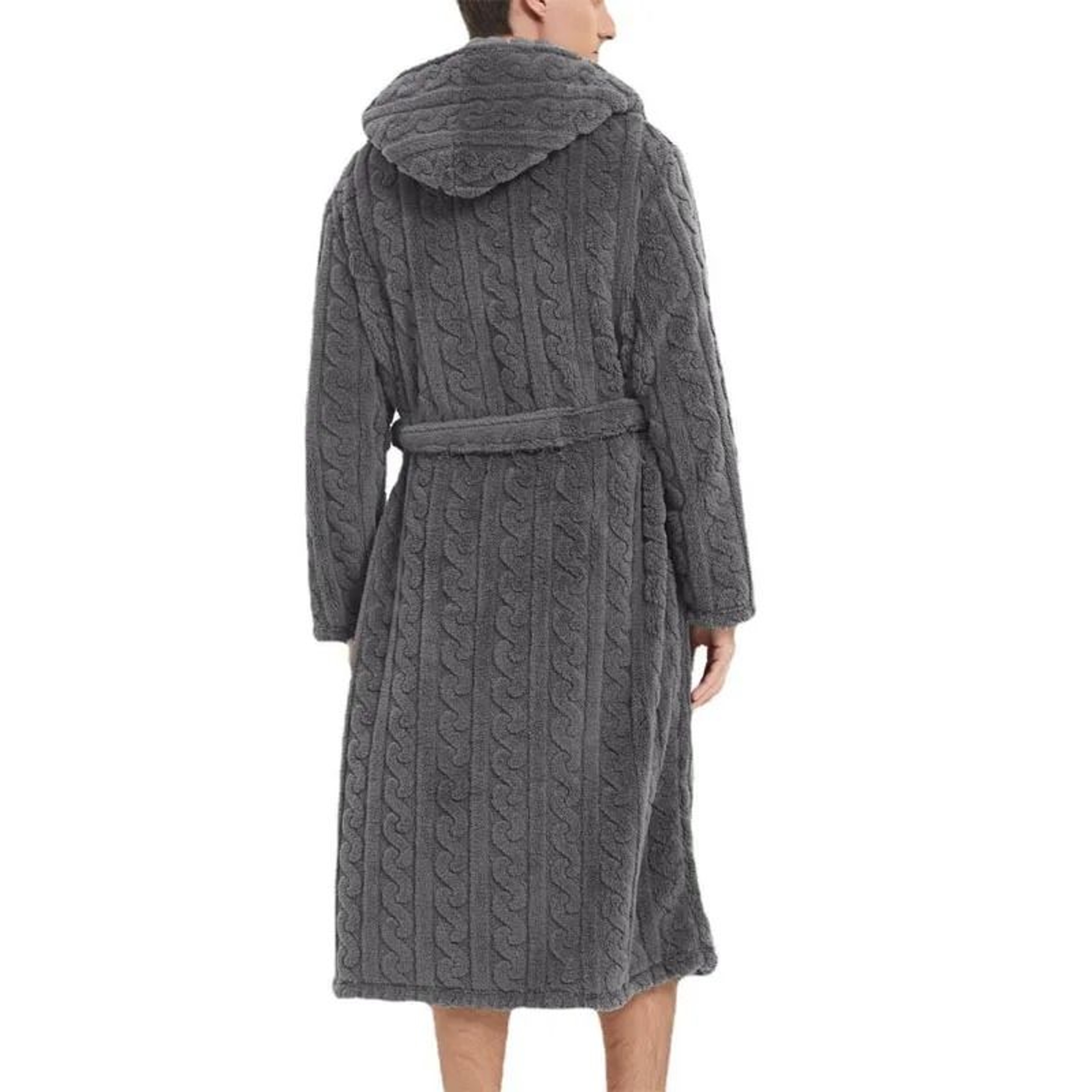 Fall And Winter Mens Warm Robe Pajamas Shu Cotton Velvet Jacquard Hooded Couple Robe 2