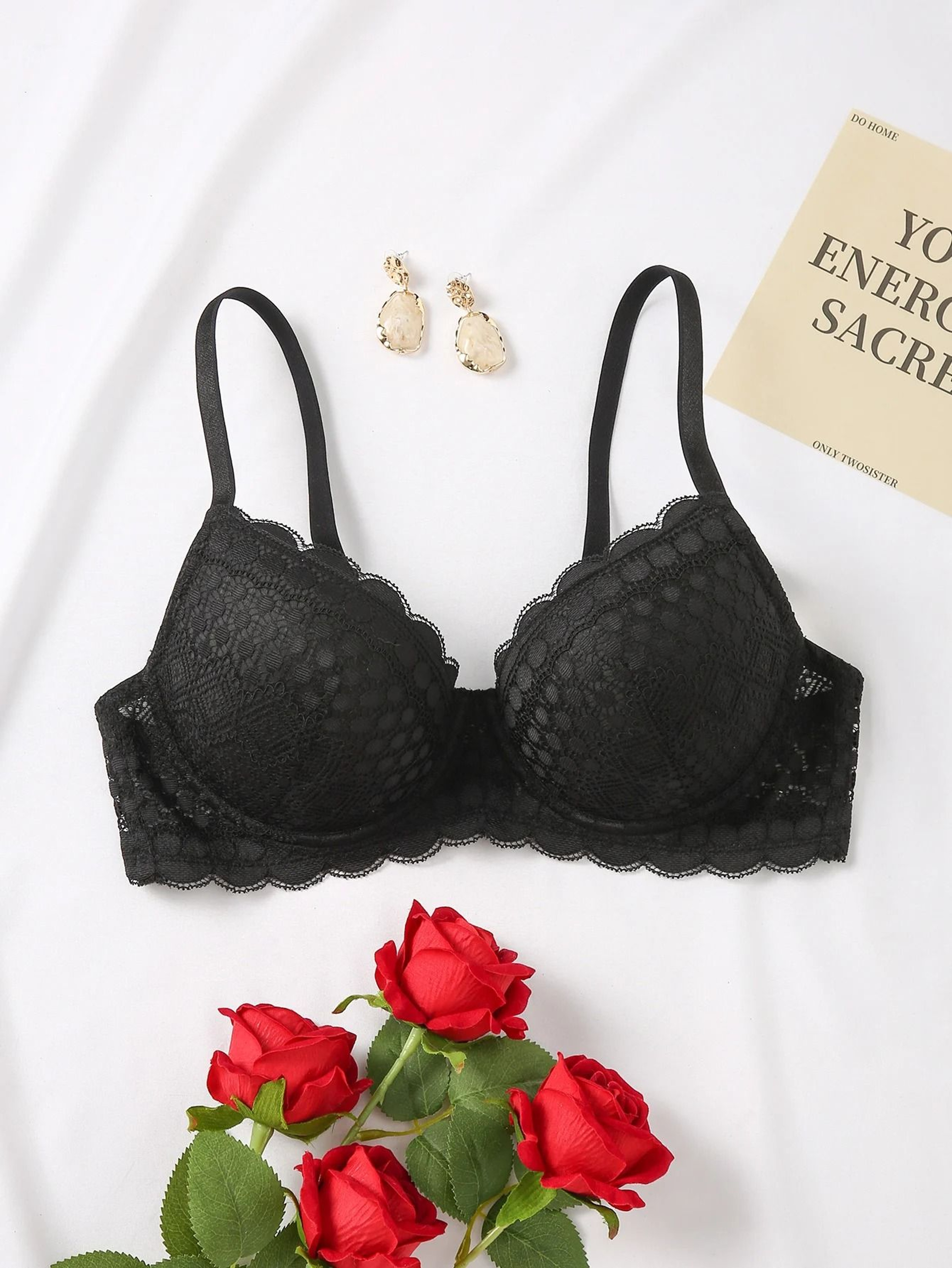 Womens Sexy Lace Comfortable Breathable Underwire PushUp Bra 8