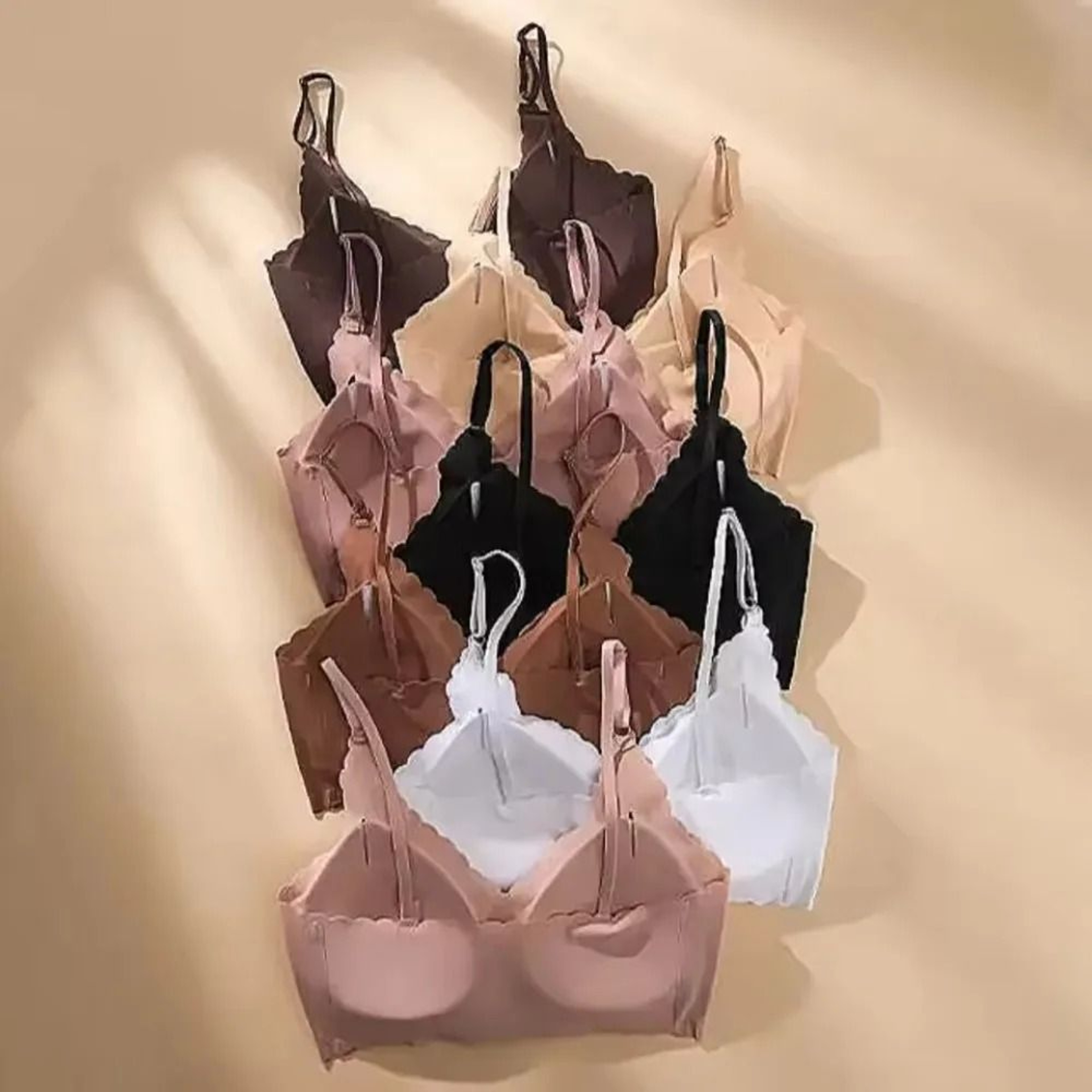 Seamless Ice Silk WireFree Padded Comfy Bra With Wavy Edge 4