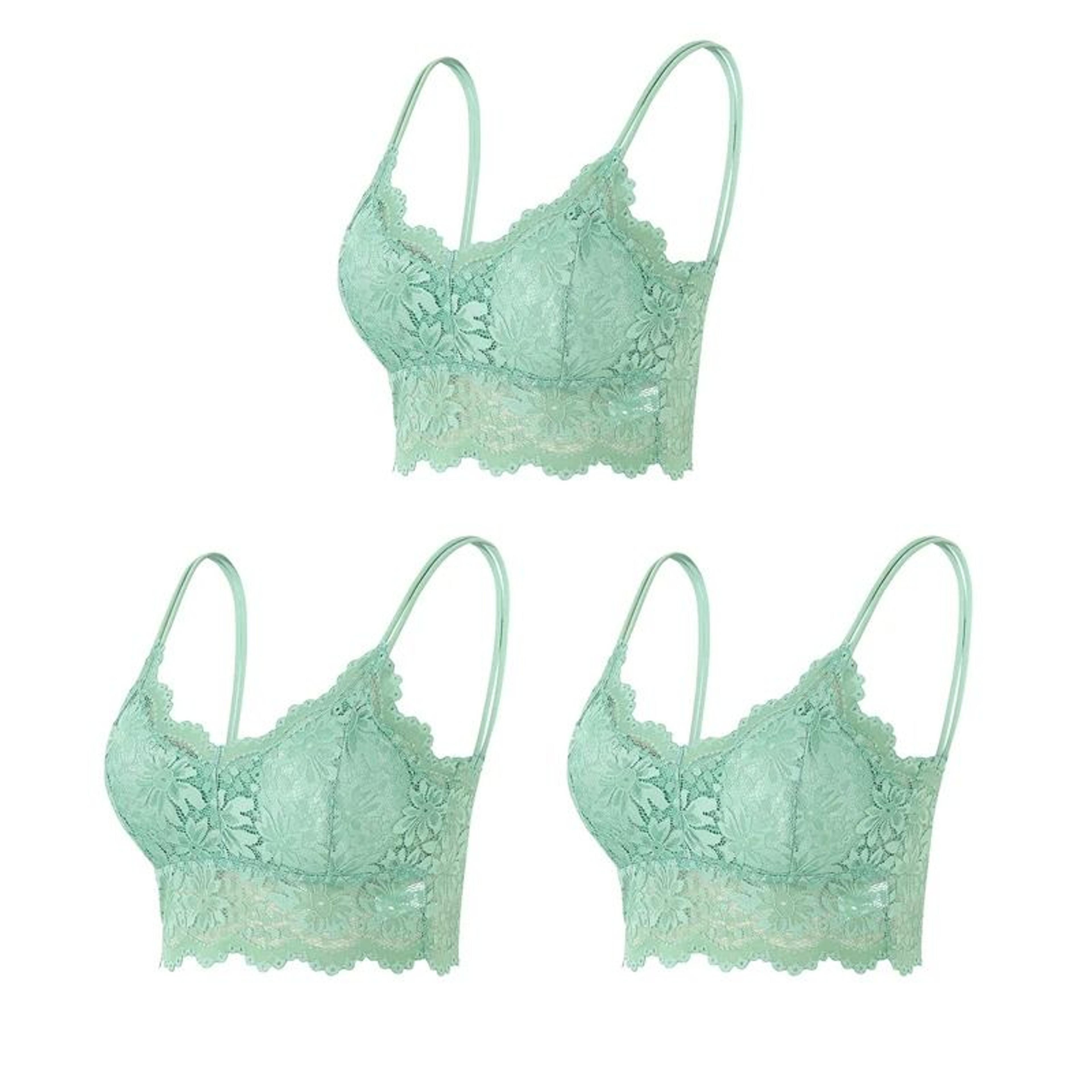 Womens Comfortable Lace Bralette Top Wireless Hollow Out Seamless Underwear 6
