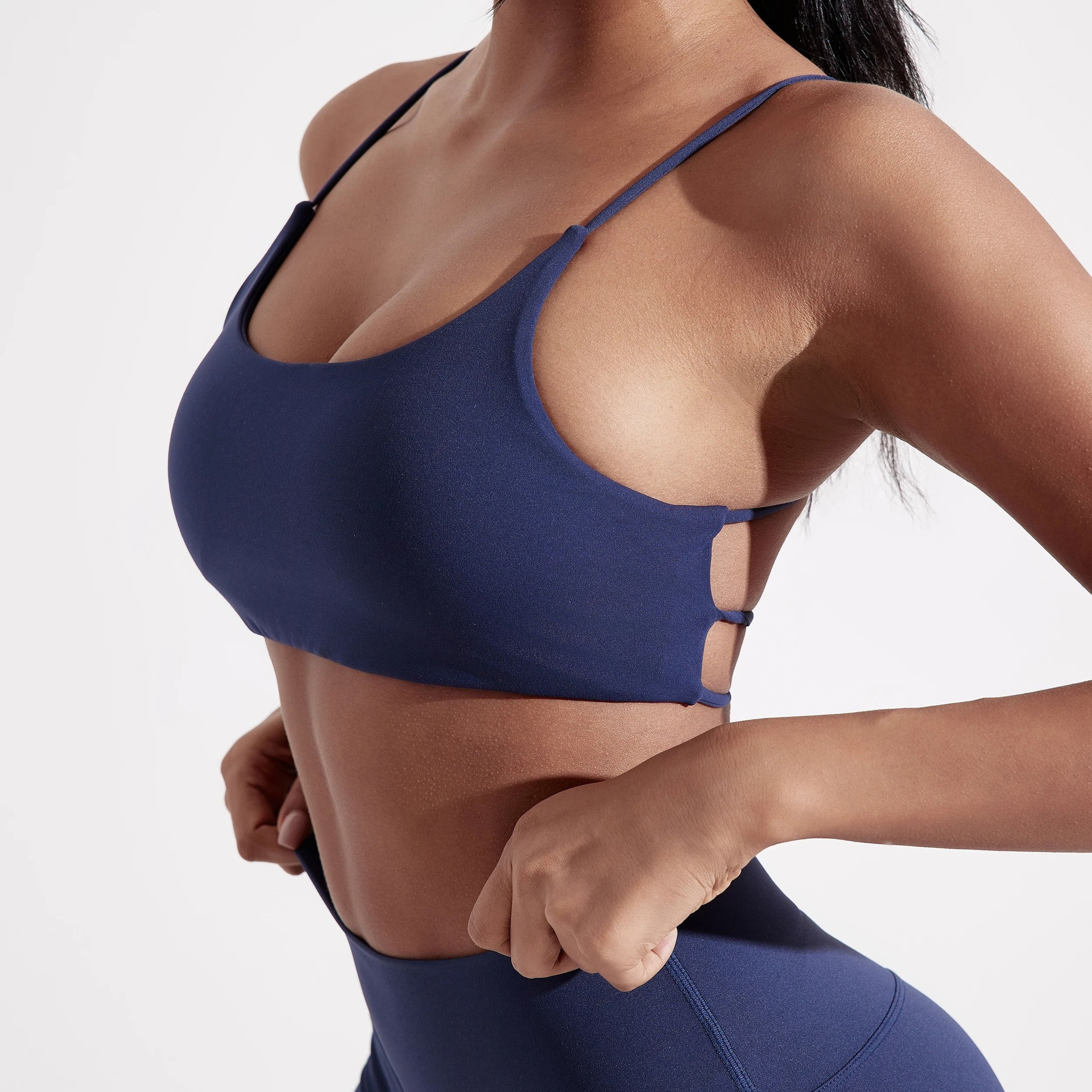 Solid Color CrossBack High Strength Fitness Bra Yoga Top 4