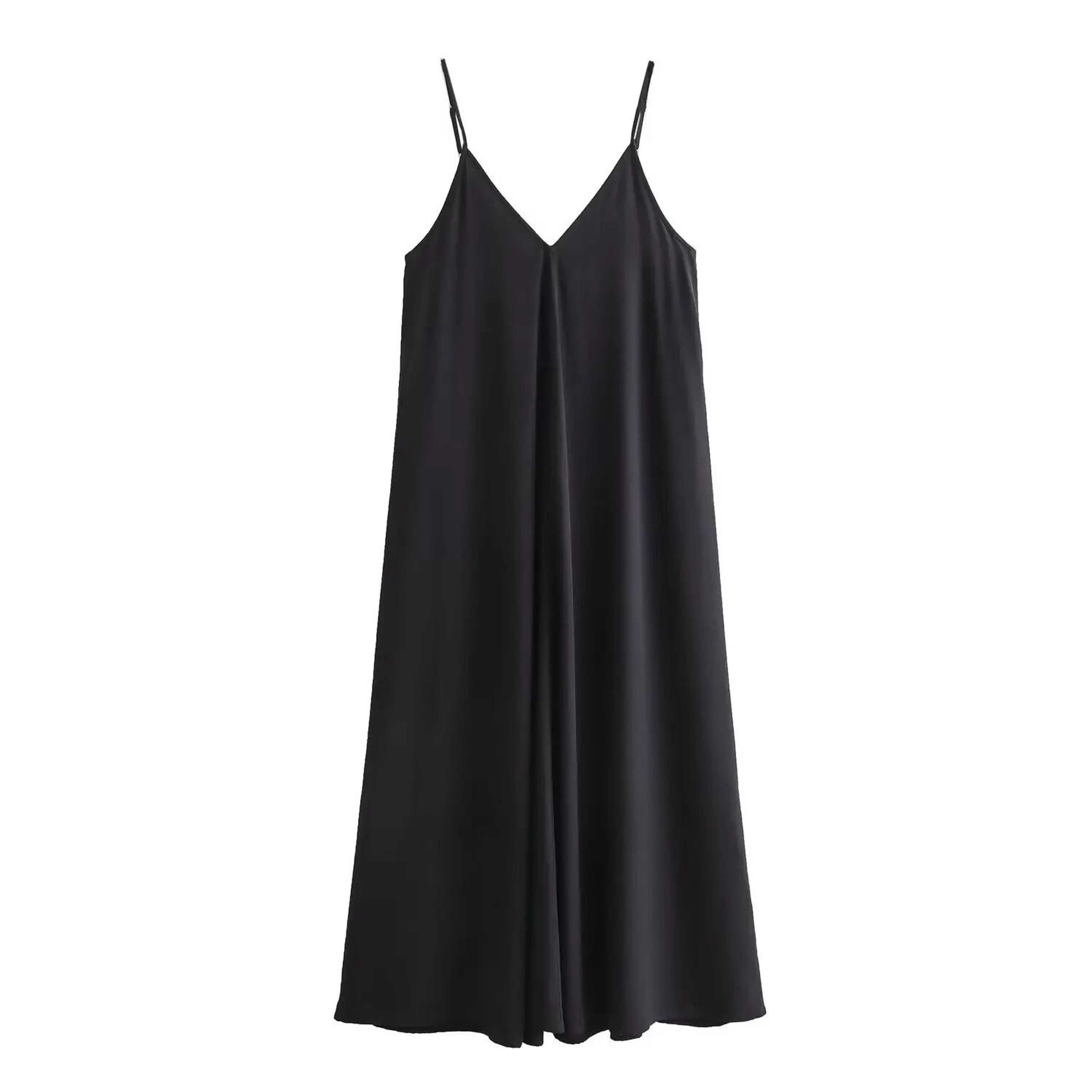 MUJER Black Slip  Red Draped Backless Maxi Dress 2