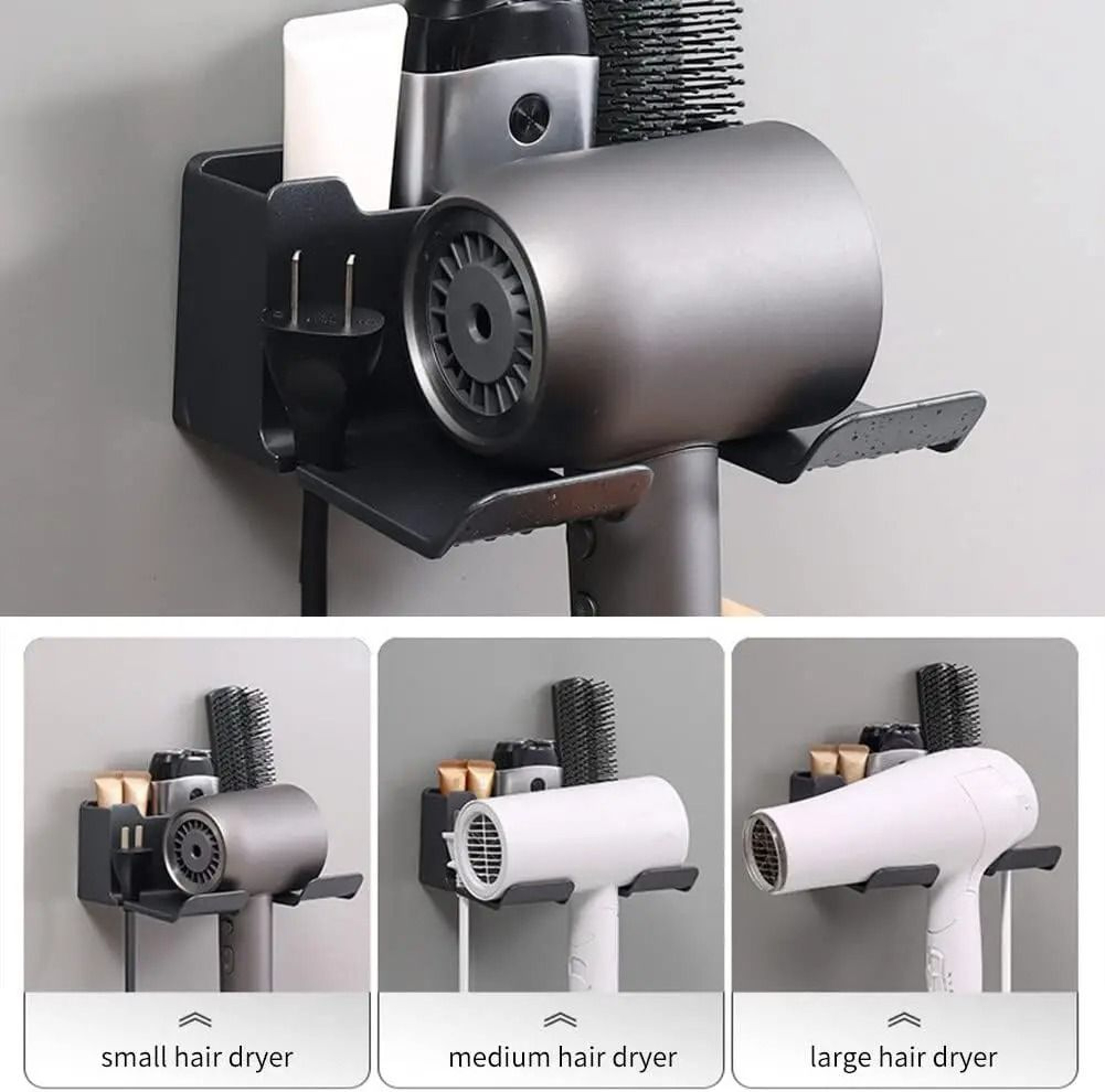 Wall Mounted MultiFunctional Hair Dryer  Tool Organizer 2