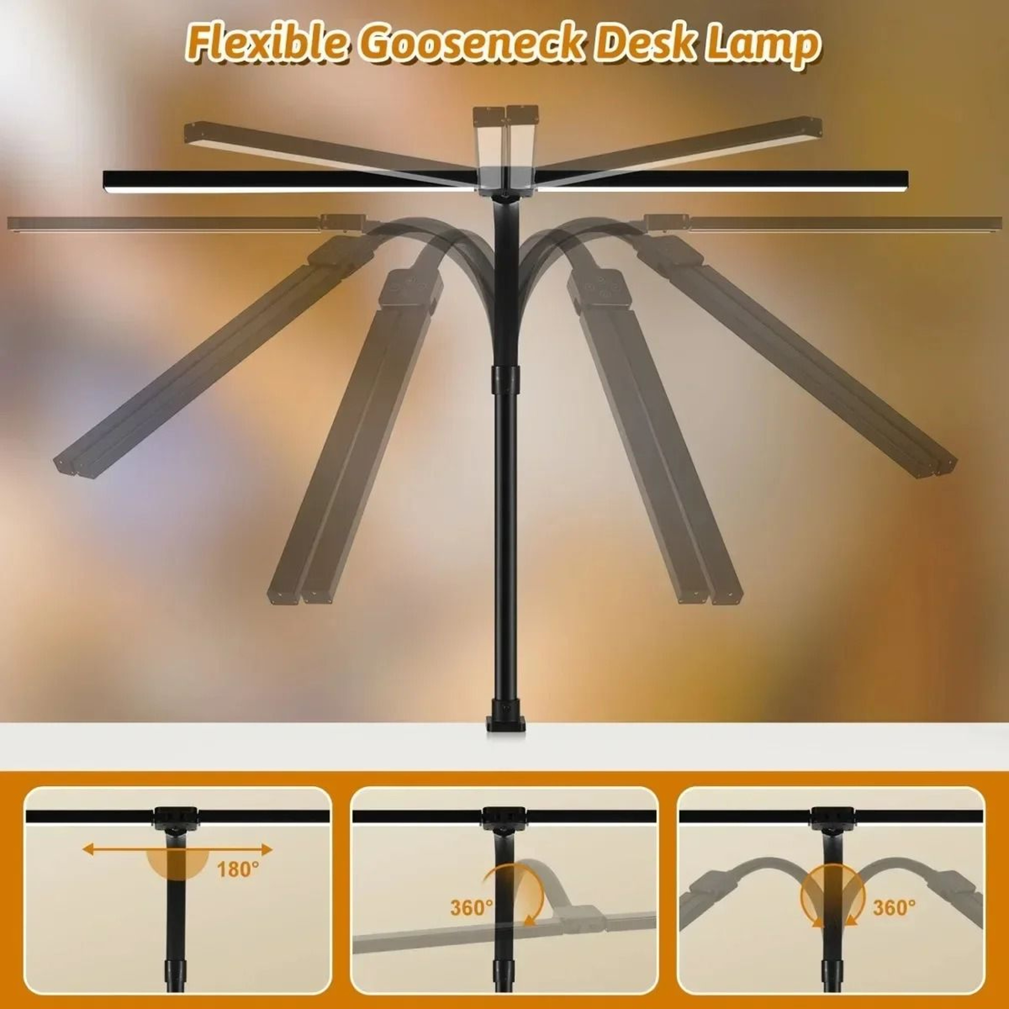 DoubleSingle Head LED Clip Desk Lamp  Monitor Light 4