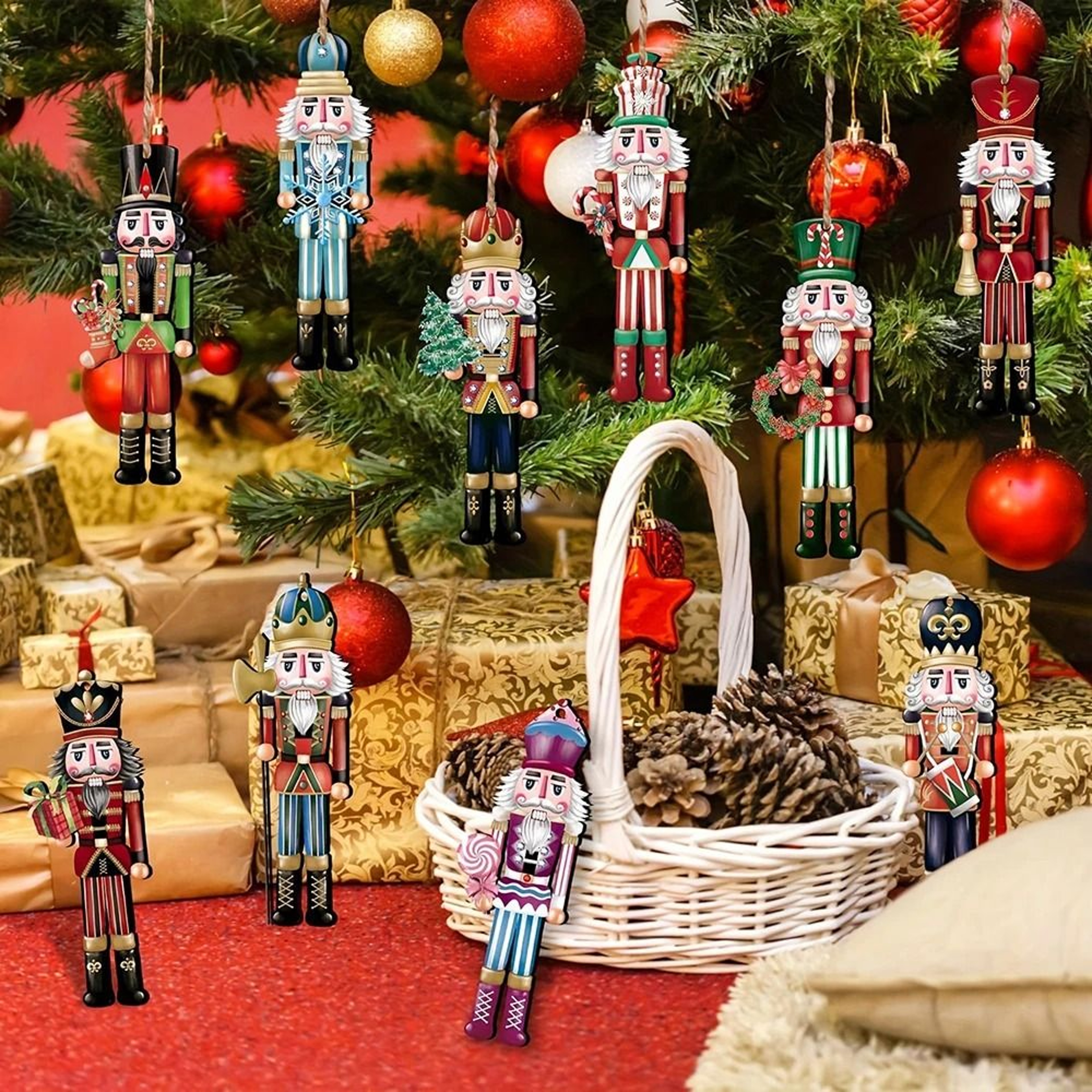 12PCS Nutcracker Wooden Decorative Set  Christmas Gift Party Decoration And Home Decor 0
