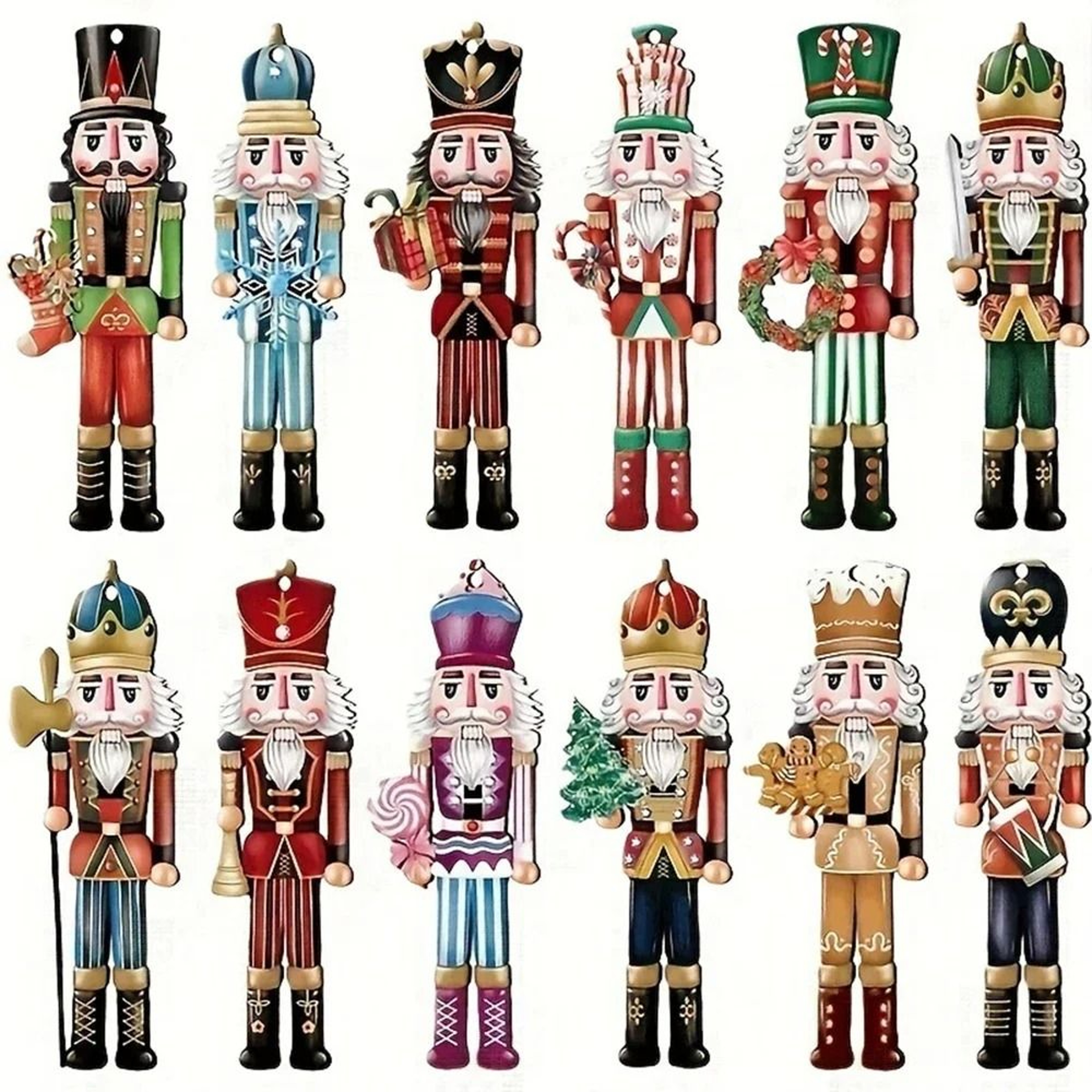 12PCS Nutcracker Wooden Decorative Set  Christmas Gift Party Decoration And Home Decor 5