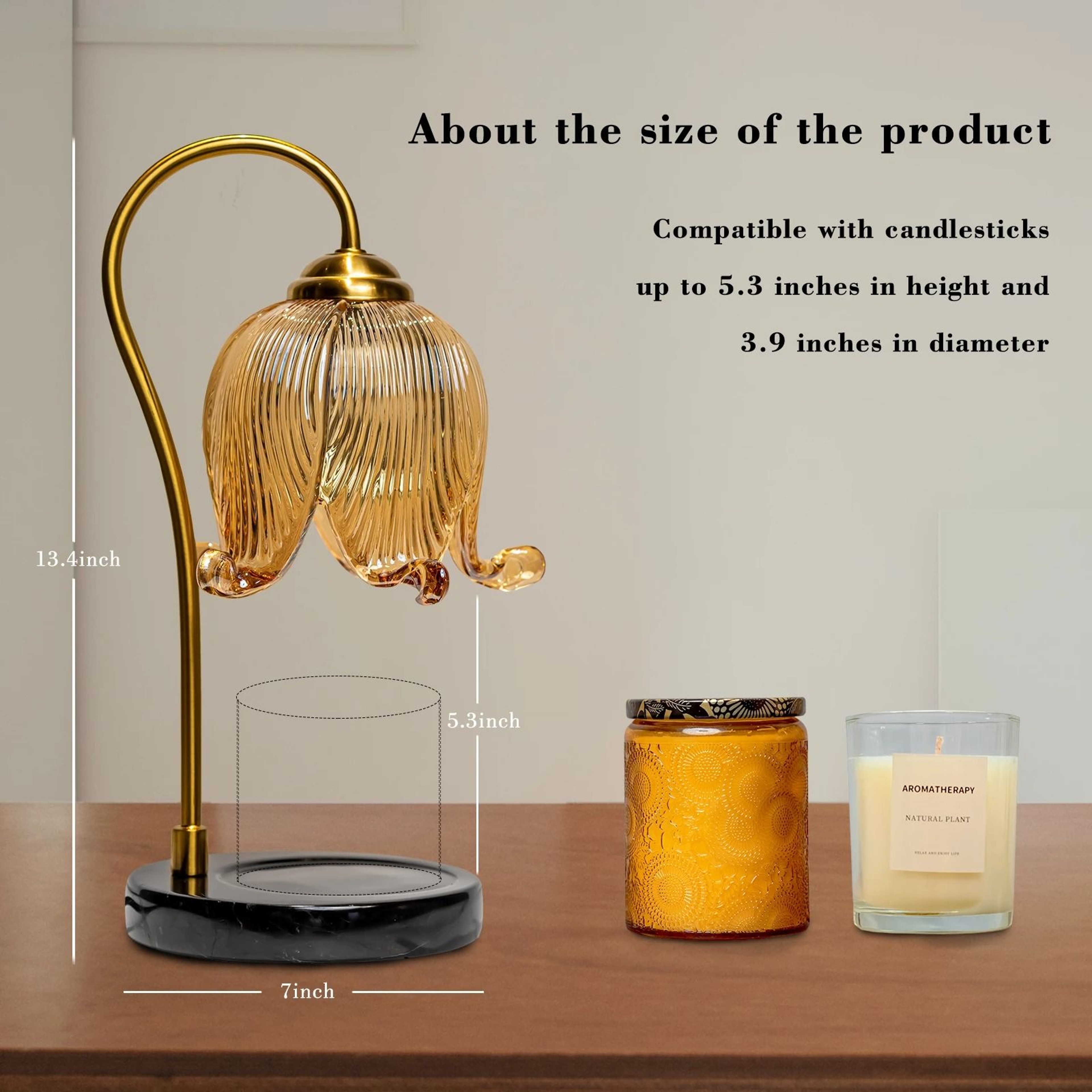 French Retro Tulip Flower Fragrance Table Lamp Bedside Candle Warmer Atmosphere Light 5