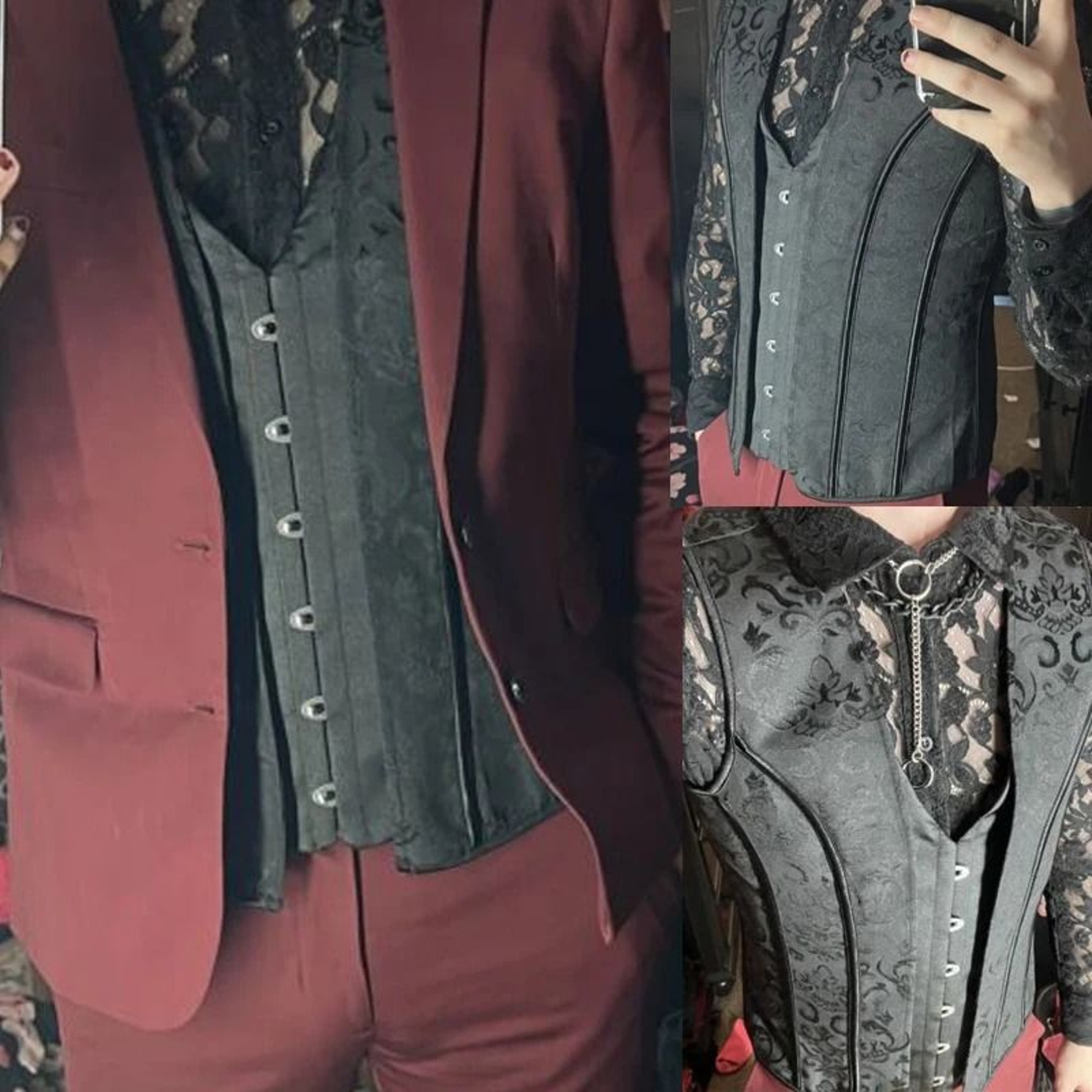 Mens Vintage Medieval Corset Slimming Waistcoat And Tummy Control Shaping Vest 25